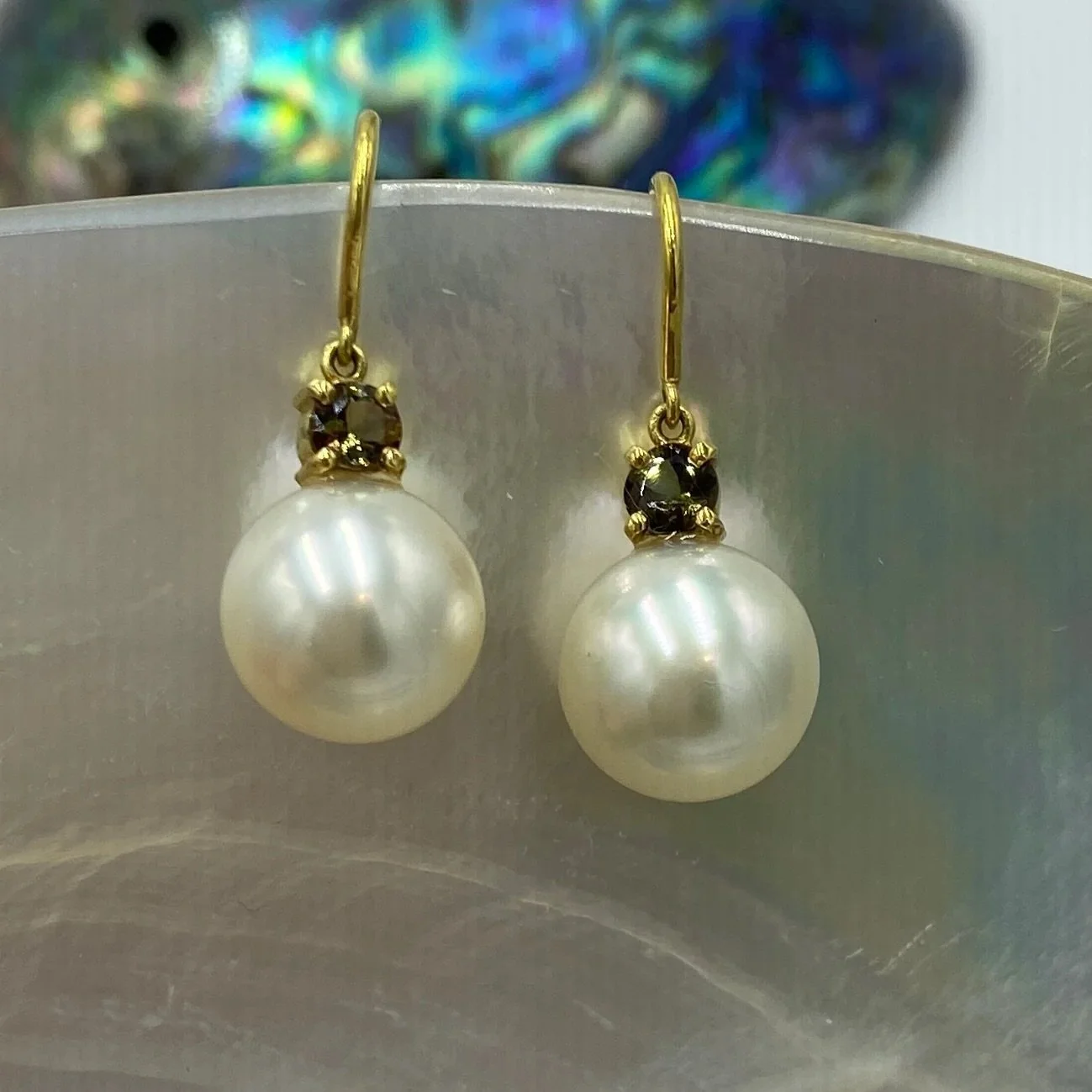 'Andalusite' Australian South Sea Pearl Earrings
