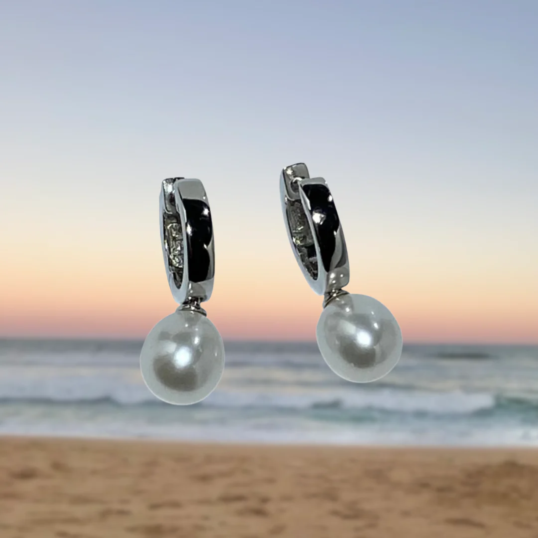 'Ally' Freshwater Pearl Huggie Earrings