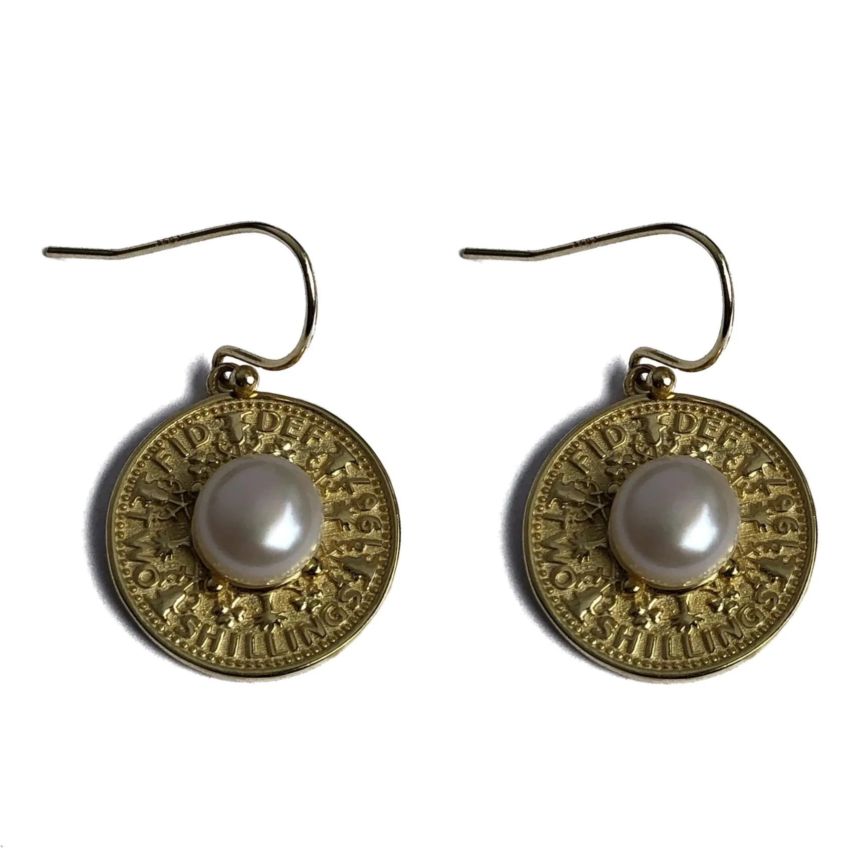'Gold Coin' Freshwater Pearl Earrings