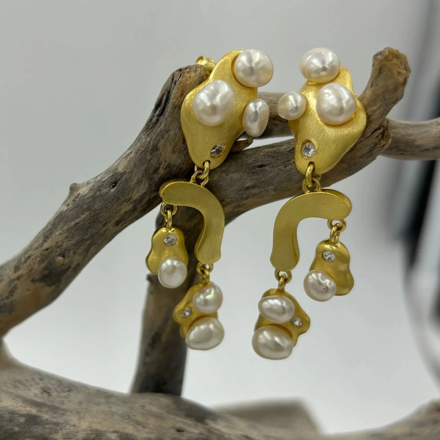 'Fragment' Freshwater Pearl Earrings