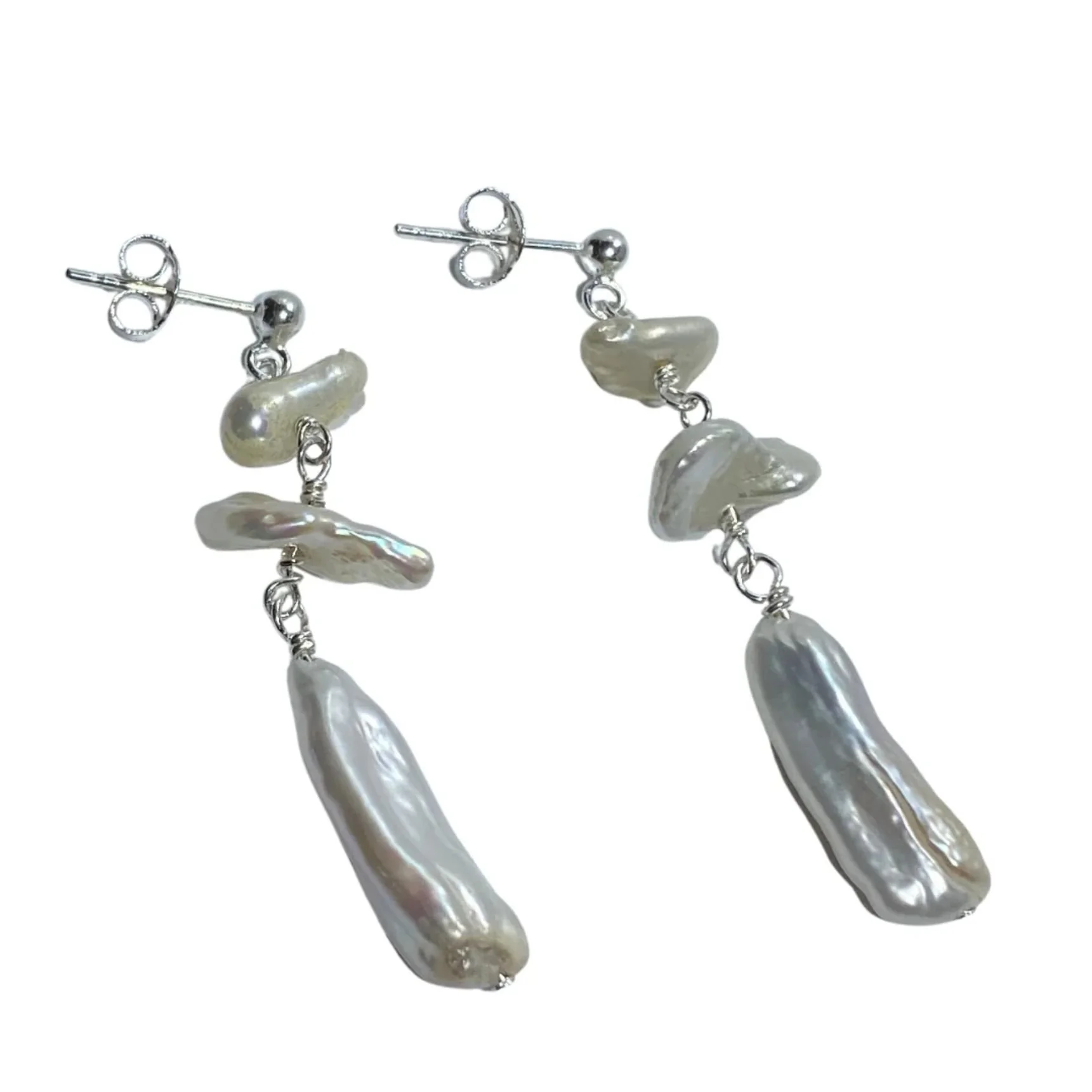 'Erin' Freshwater keshi Pearl Earrings