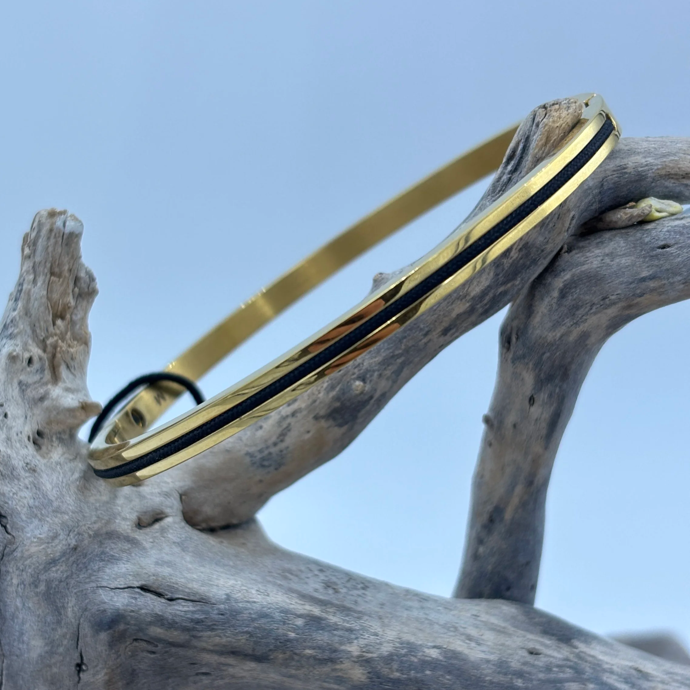 'Maya Lou' Black and Gold Pig & Hen Bangle