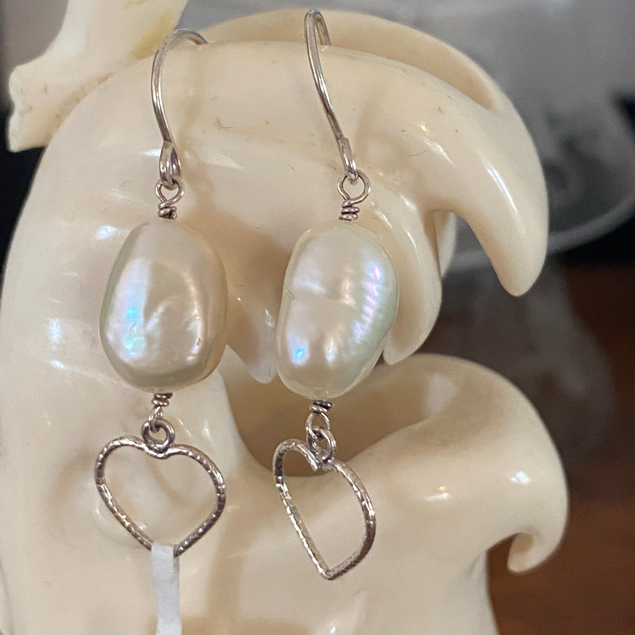 'Heart' Freshwater Pearl Earrings