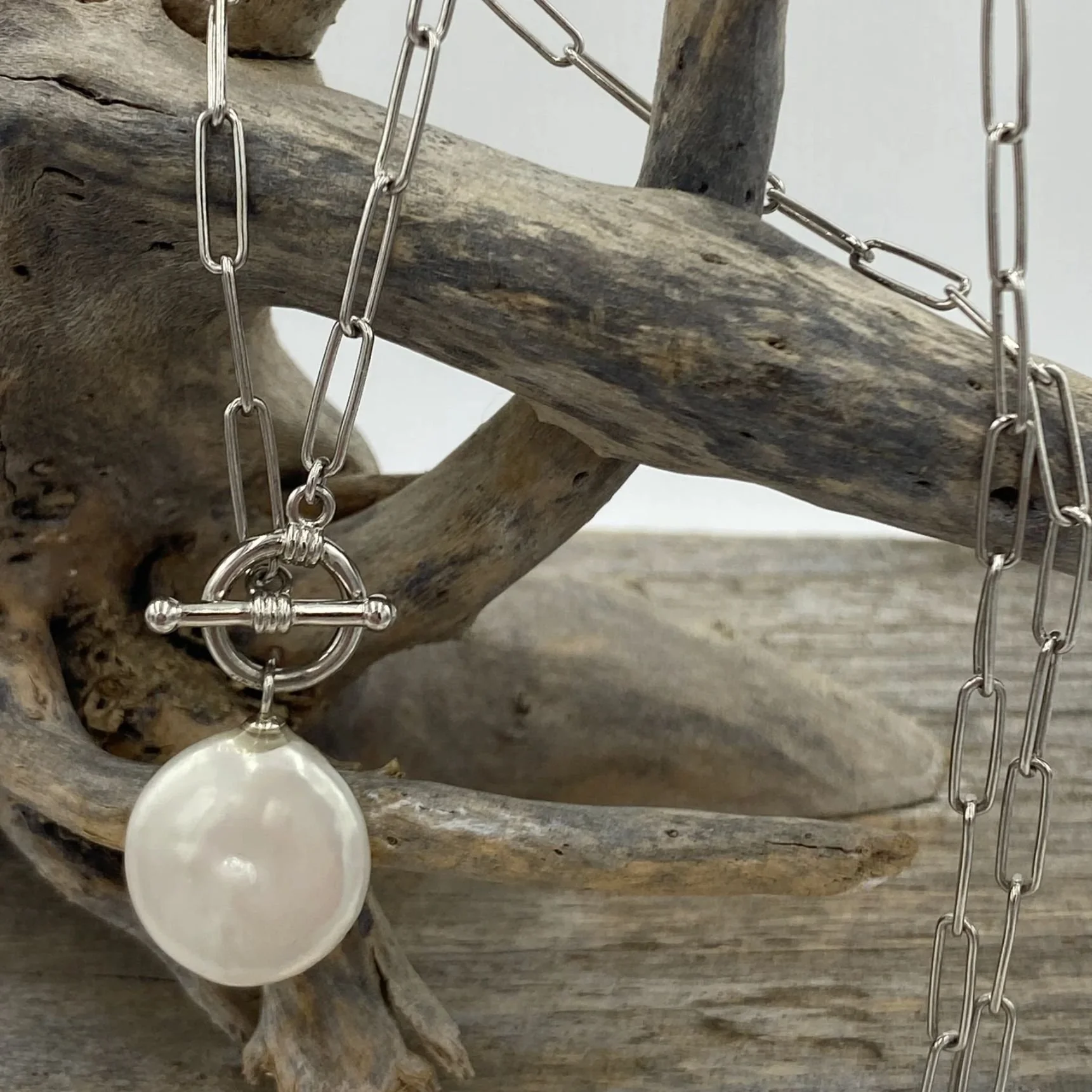 'Pacoin'  Coin Freshwater Pearl Necklace