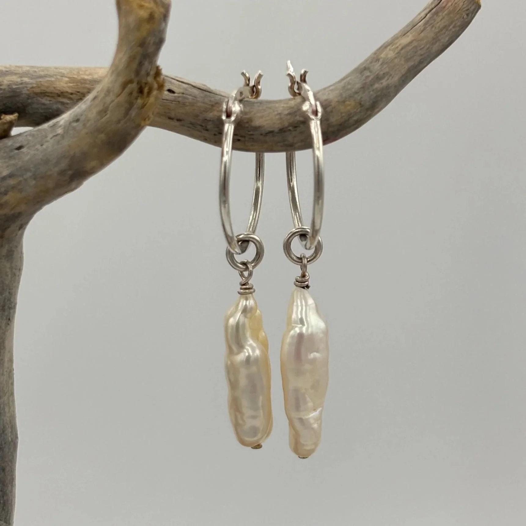 'Bianca' Biwa Freshwater Pearl Earrings