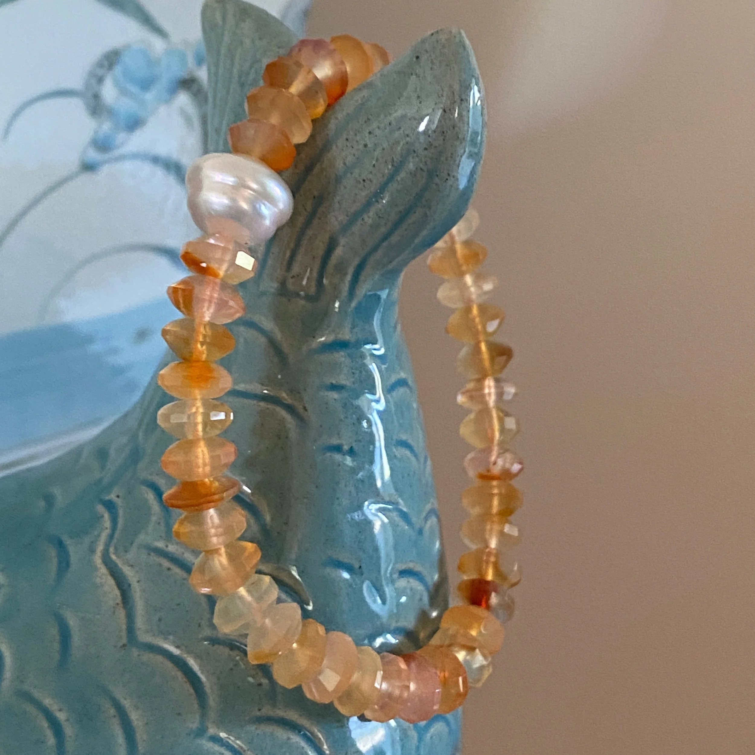 'Citrine' White South Sea Pearl Bracelet