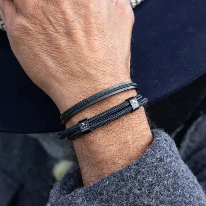 'Little Lewis' Black and Black Pig & Hen Bracelet