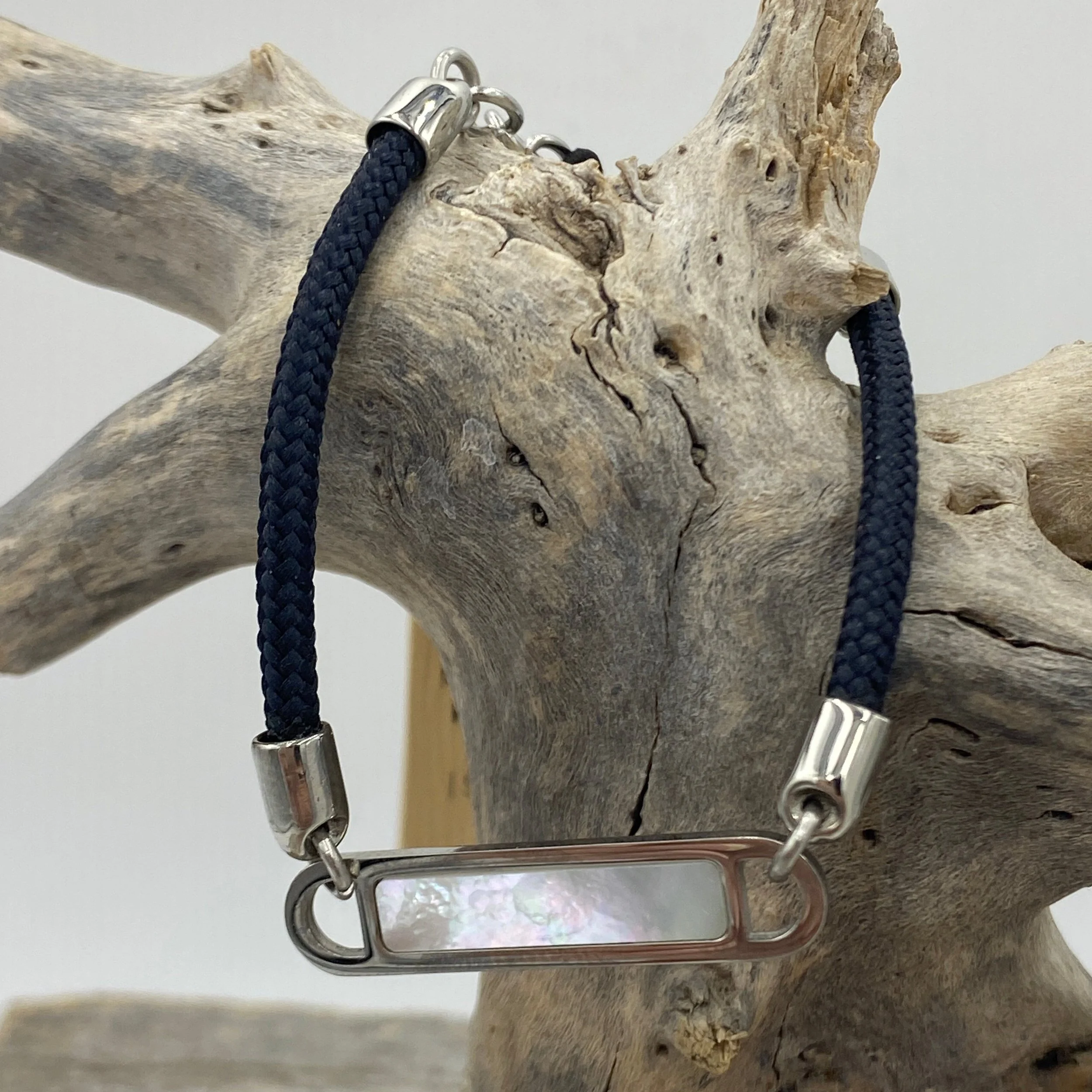 'Harriet' Navy Blue and Silver Pig & Hen Ladies Bracelet