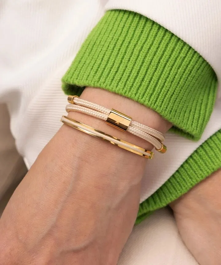 'Little Lewis' Ivory and Gold Pig & Hen Bracelet