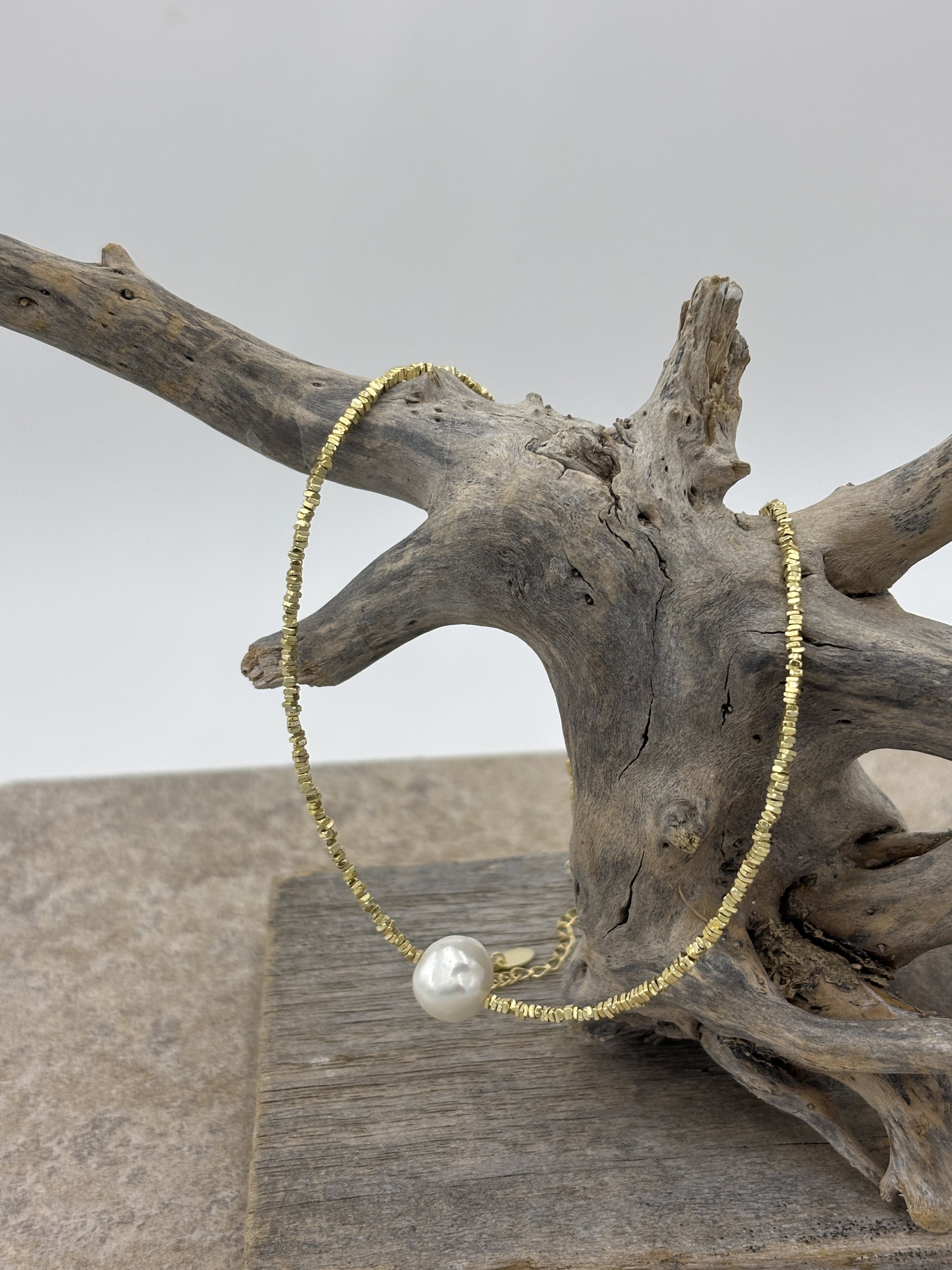 'Solace' Freshwater Pearl and Hematite Necklace