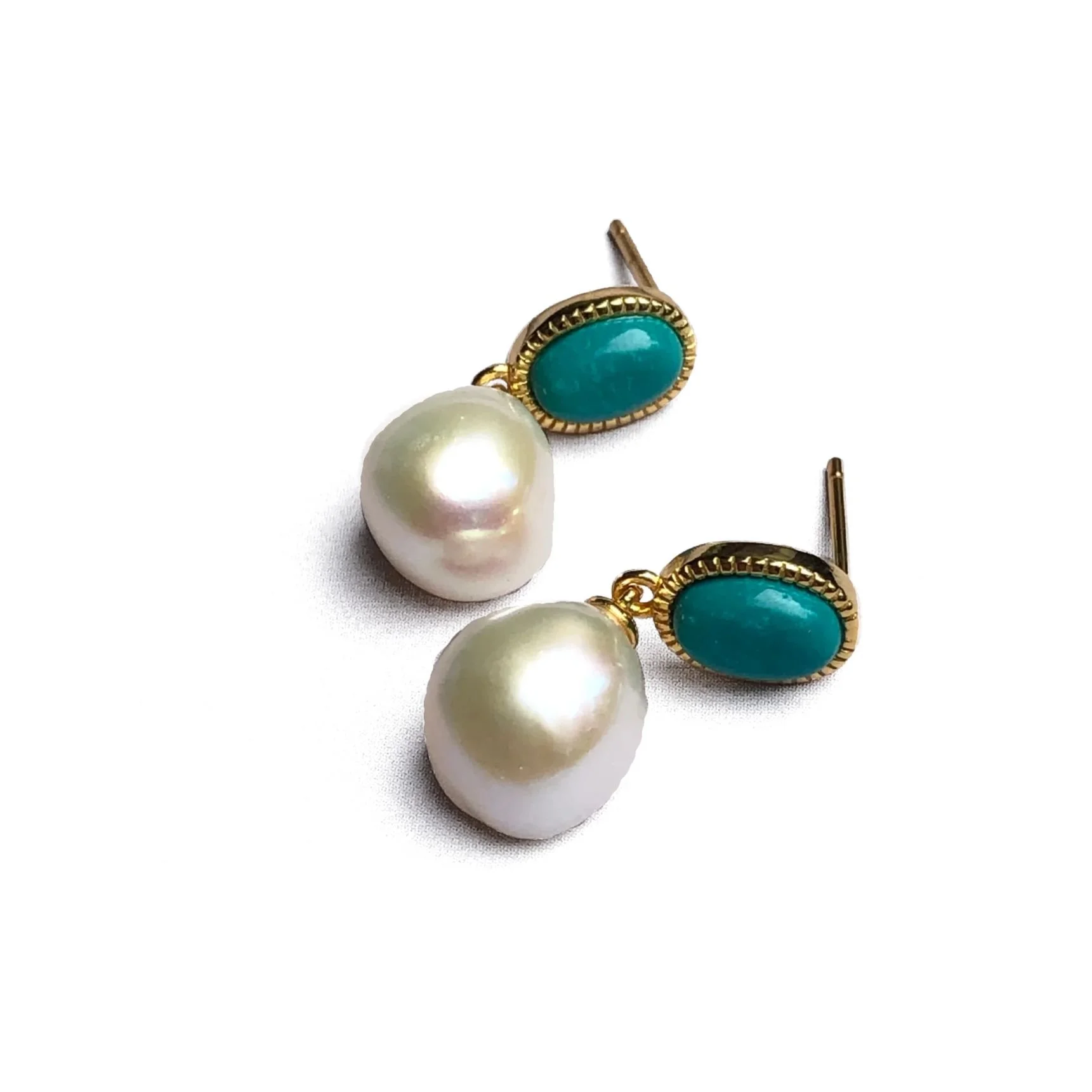 'Double Link' Freshwater Pearl Earrings