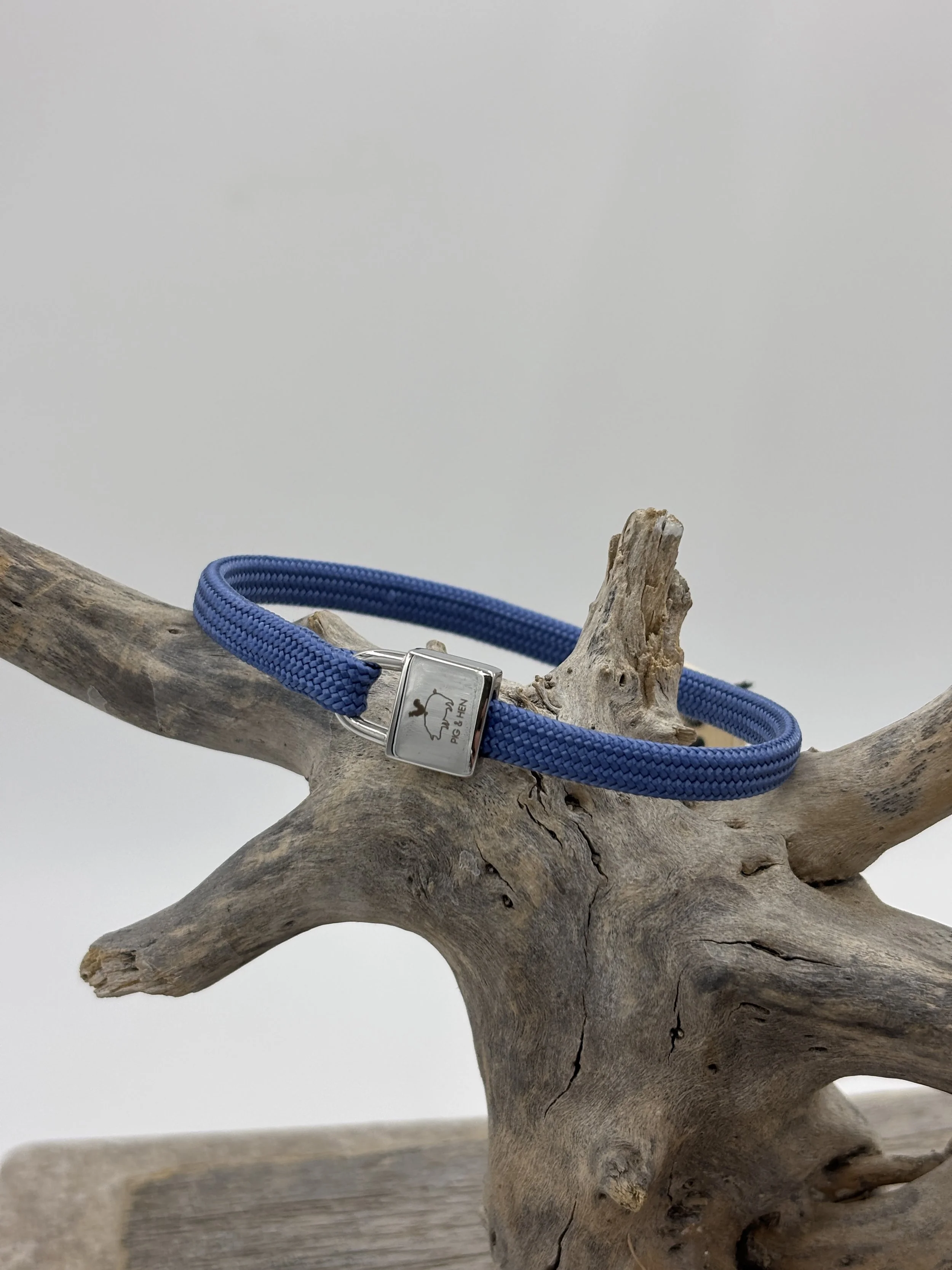 'Billy' Indigo Purple and Silver Pig & Hen Bracelet