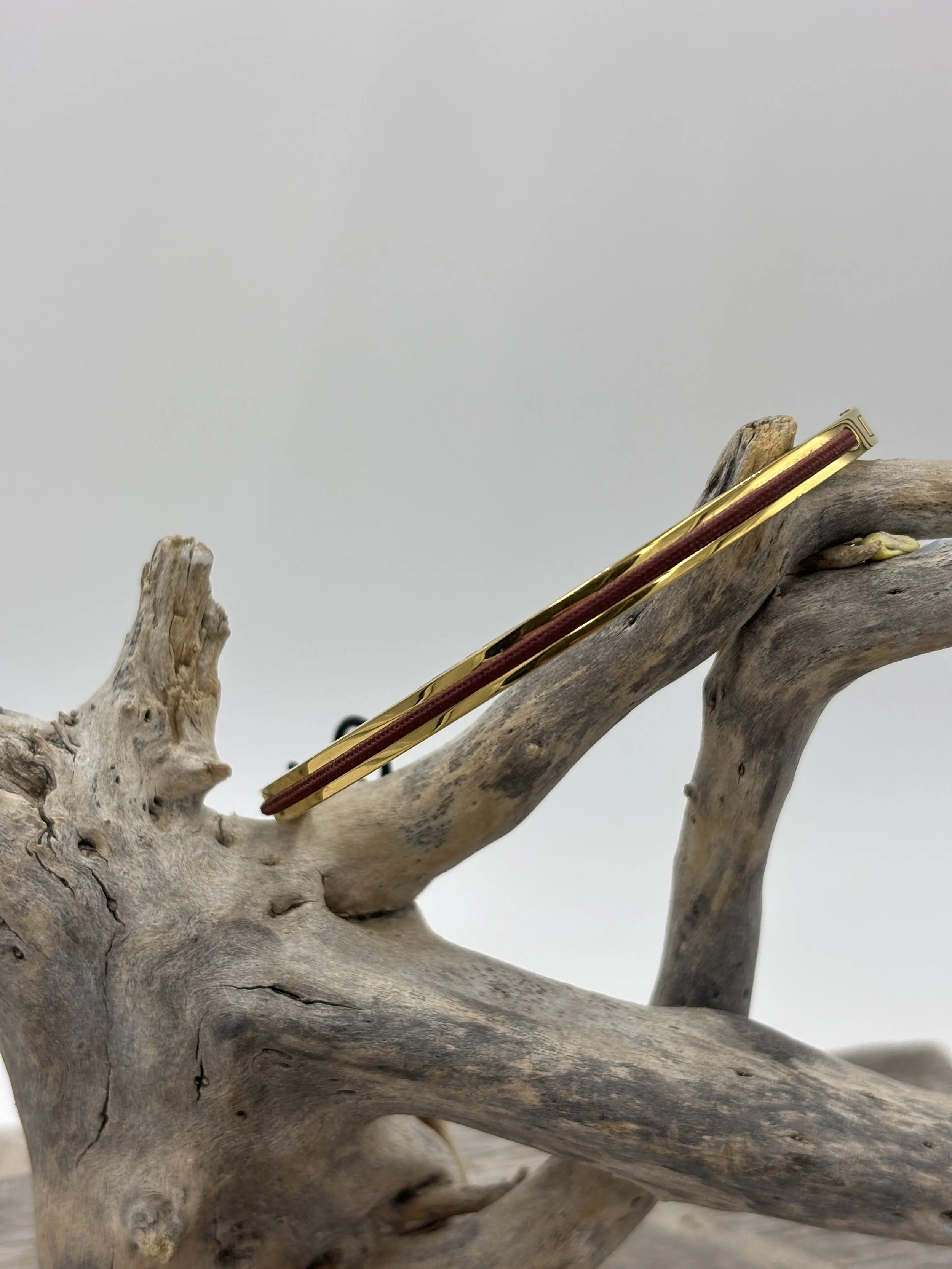 'Maya Lou' Velvet Red and Gold Pig & Hen Bangle