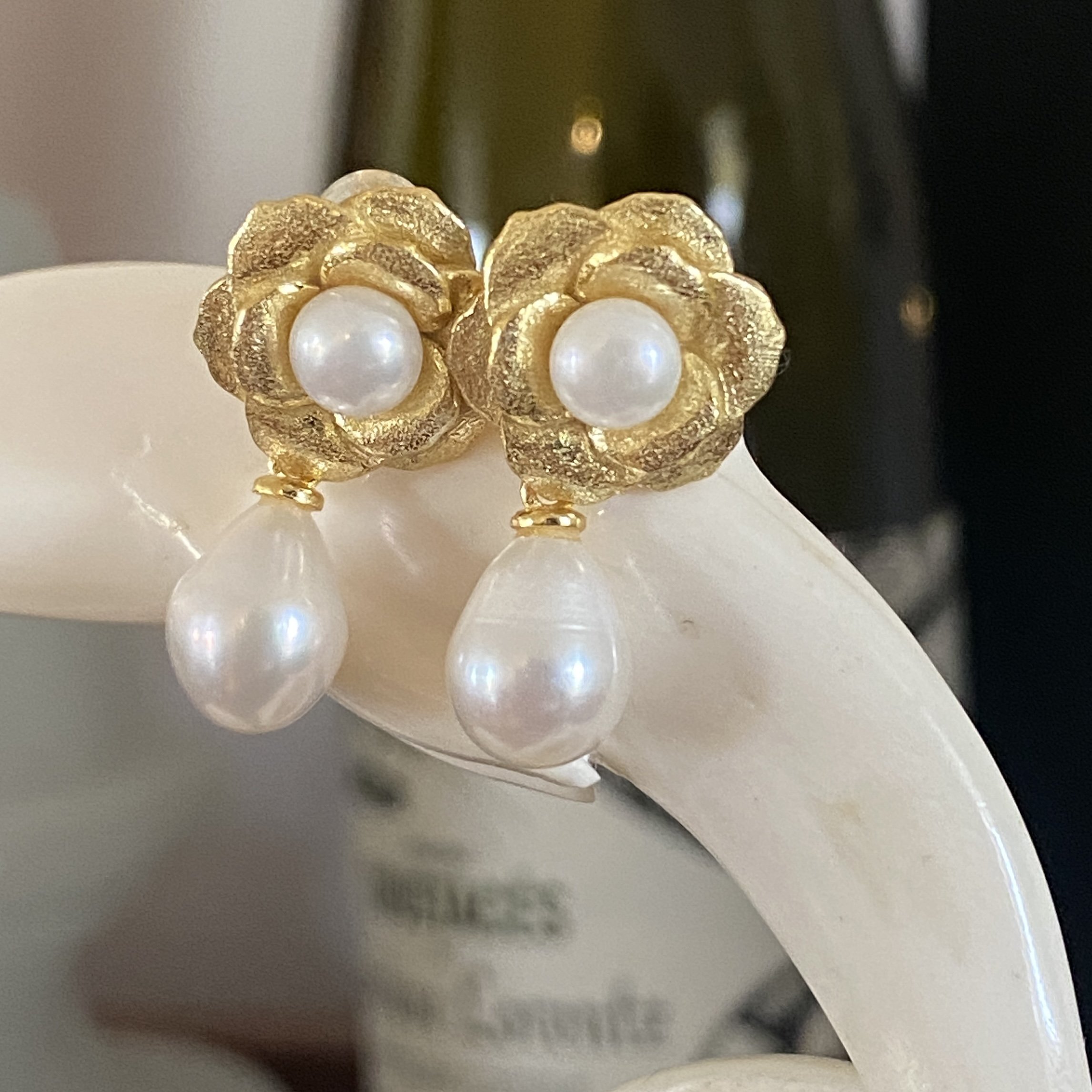 'Flower' Freshwater Pearl Earrings