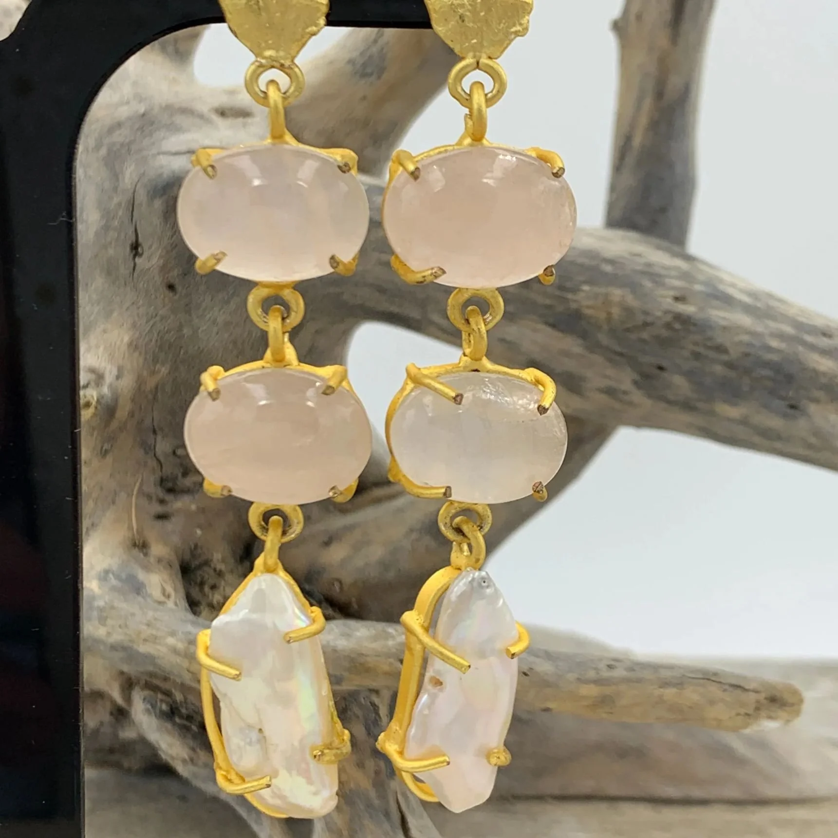 'Marla' Biwa Freshwater Pearl Turkish Inspired Earrings