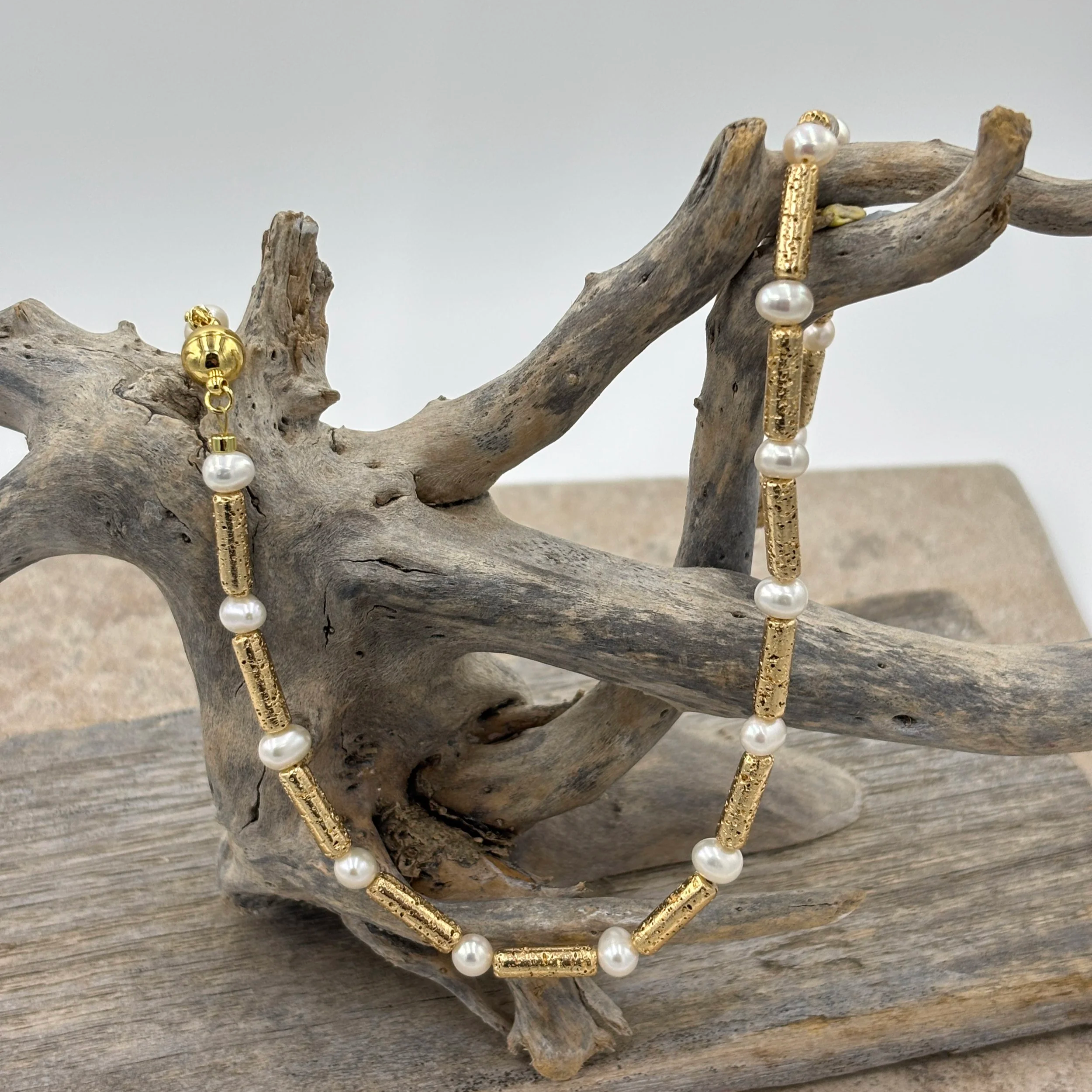 'Harmony' Freshwater Pearl and Hematite Necklace