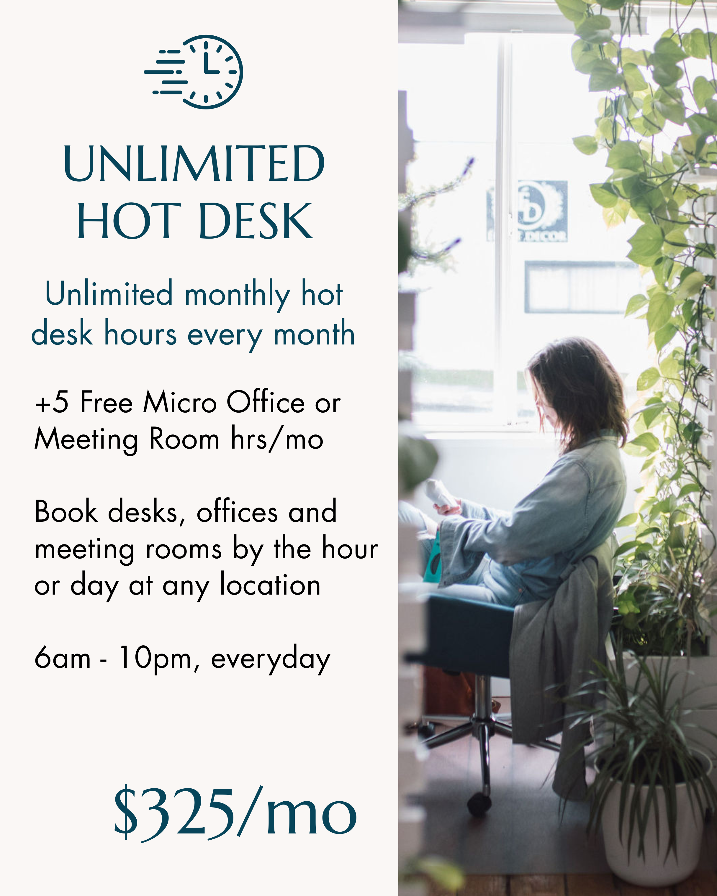 Unlimited hot desk membership coworking in vancouver