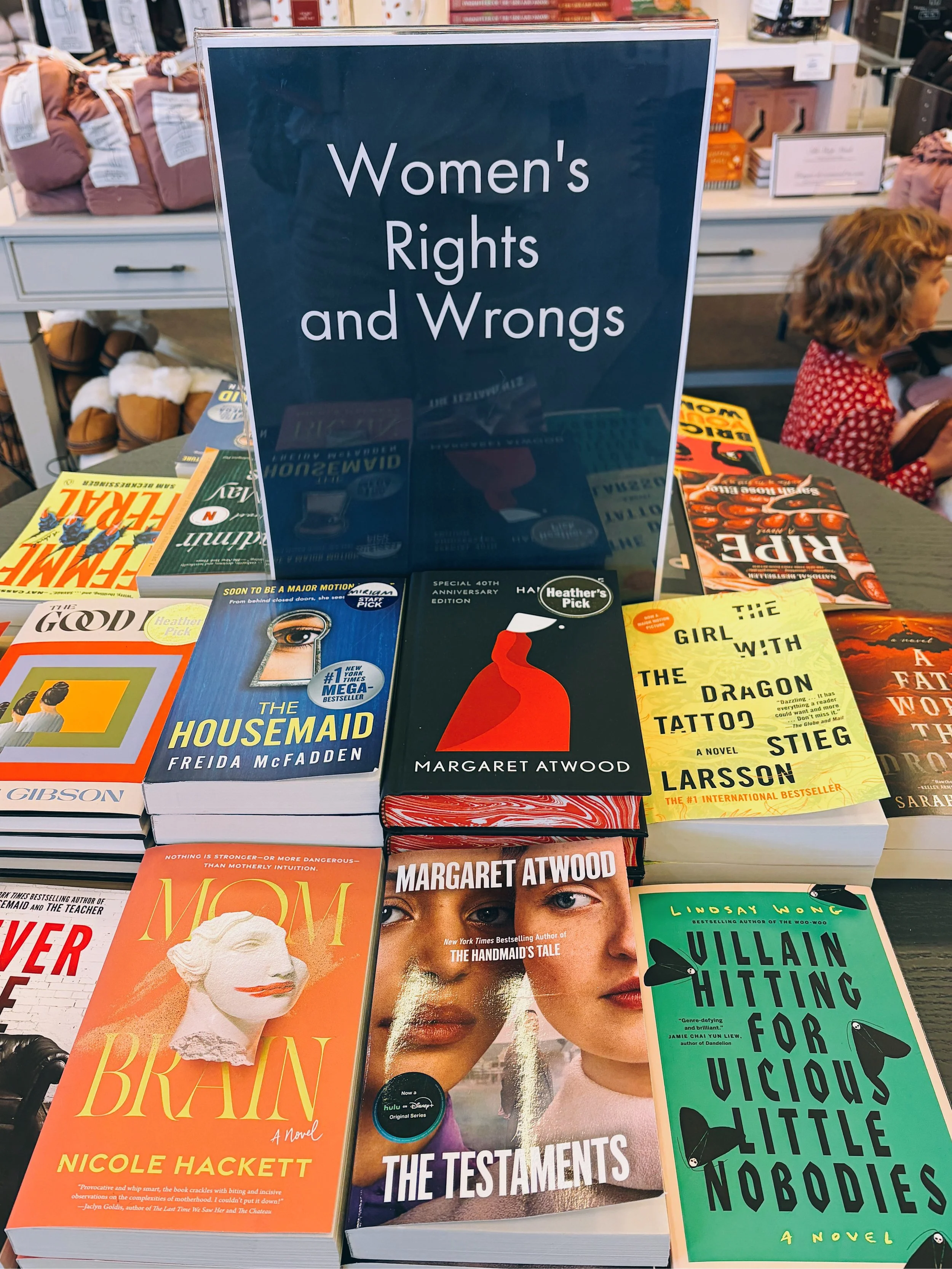 A stack of books about women’s rights and wrongs