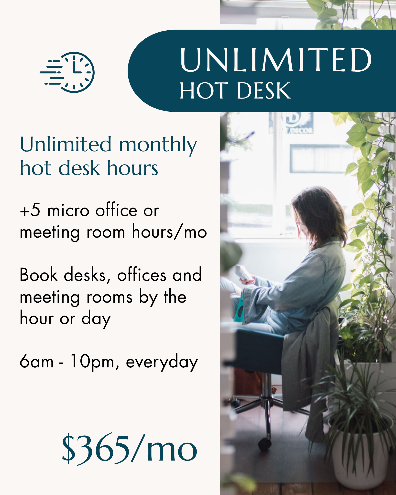 Unlimited hot desk membership coworking in vancouver