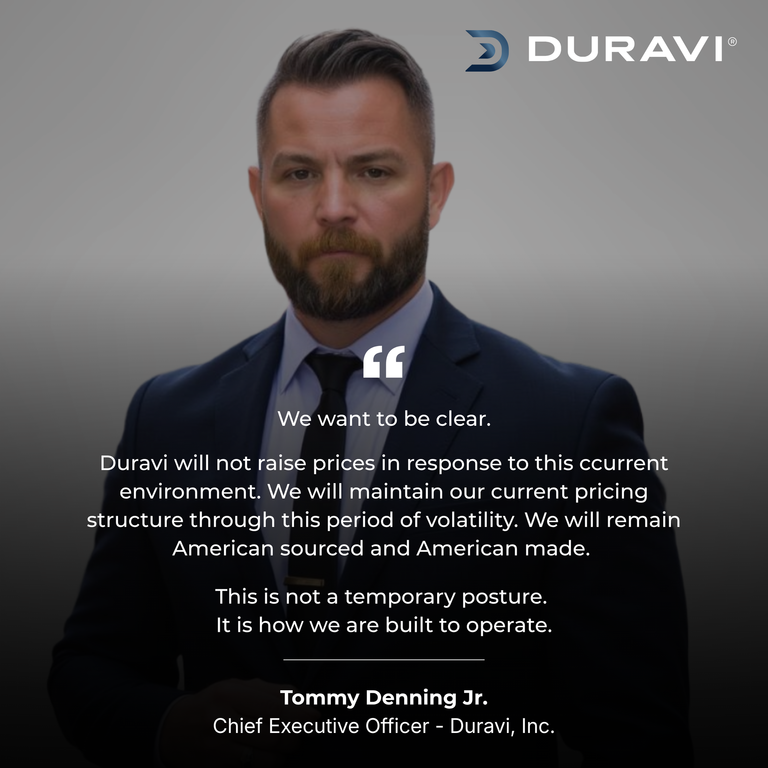 An Open Letter to American Industry — From the Office of the CEO, Duravi