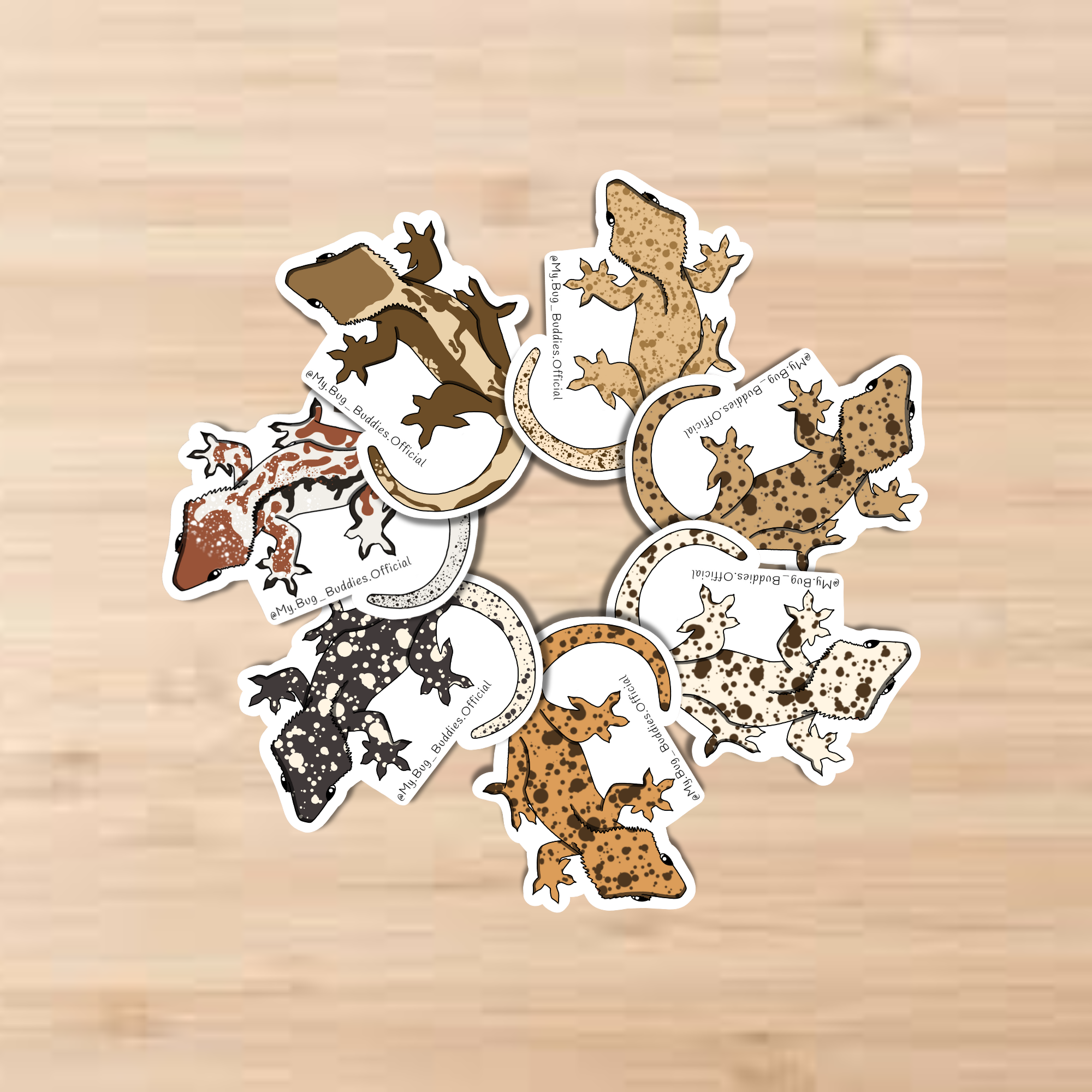 Crested Gecko Sticker Pack