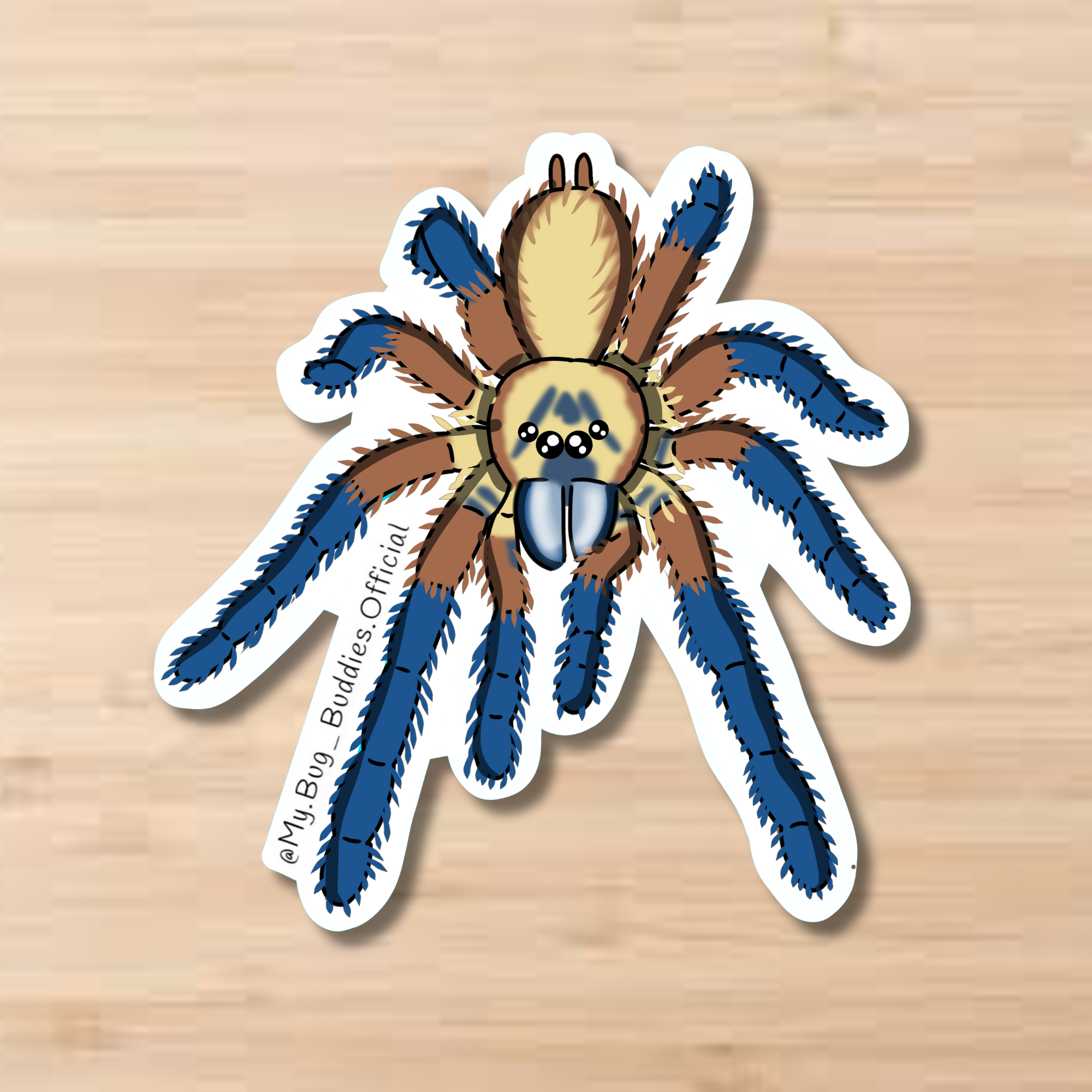 Golden Blue Leg Baboon Tarantula Sticker