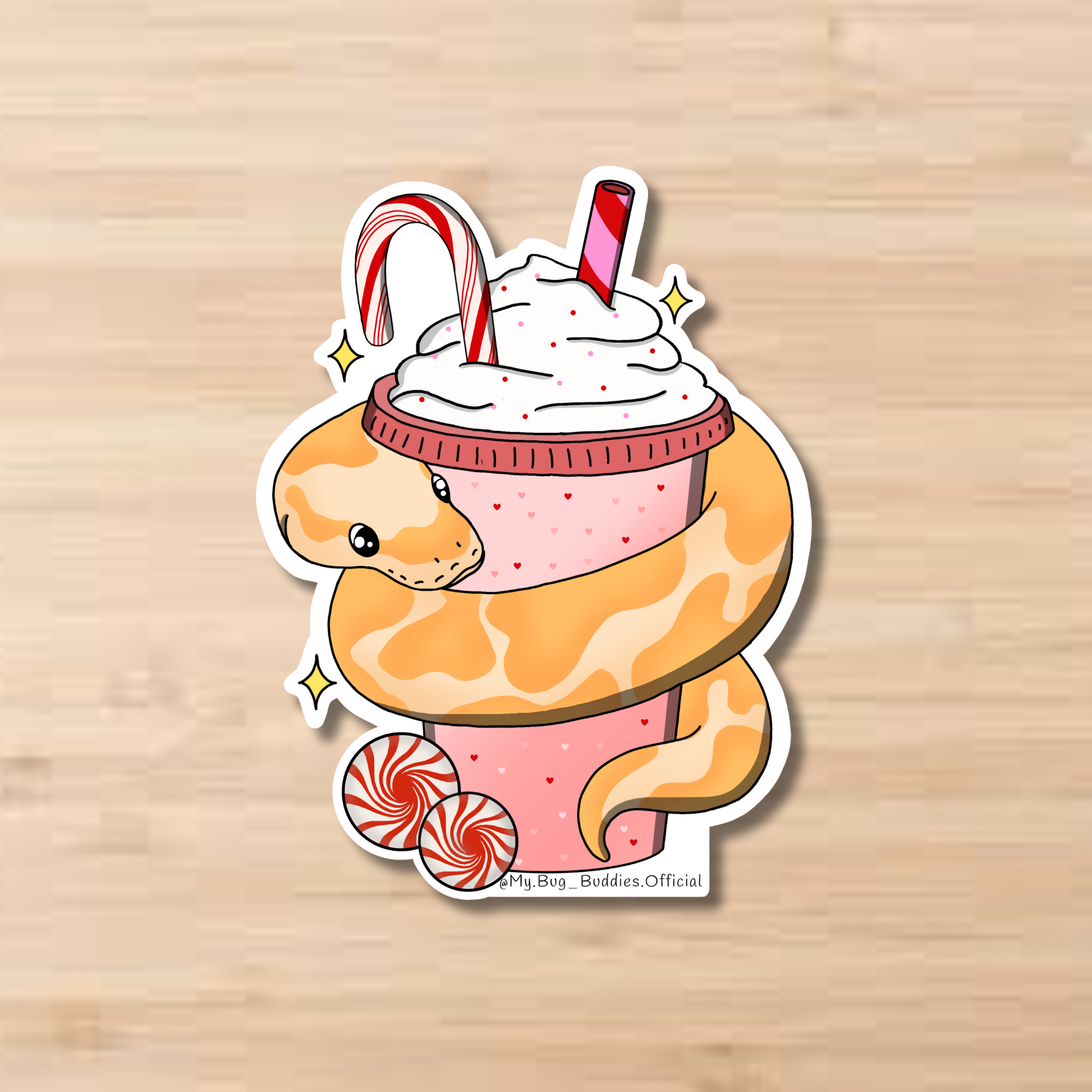 Peppermint Snake-Shake Sticker