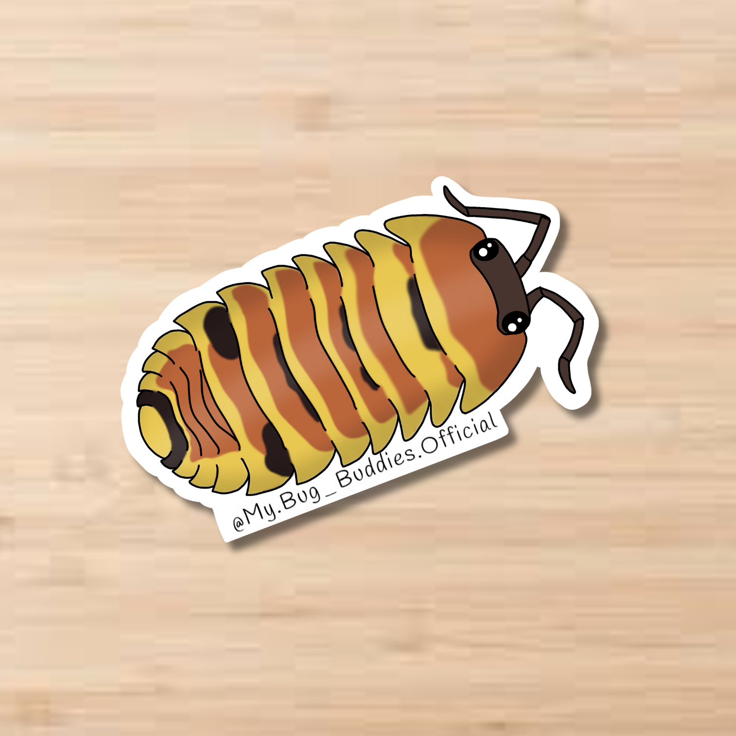 Yellow Bee Isopod Sticker