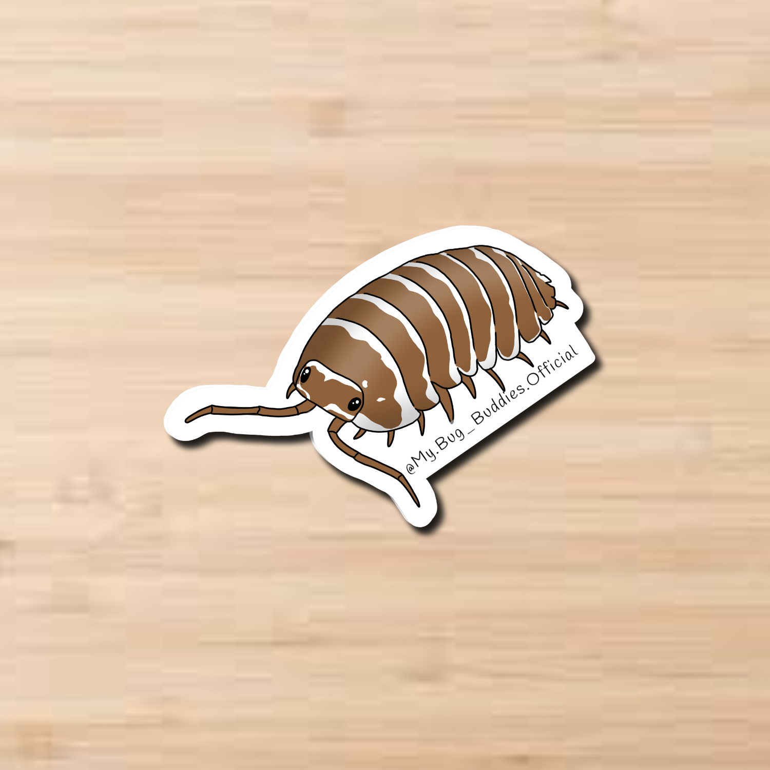 Chocolate Zebra Isopod Sticker