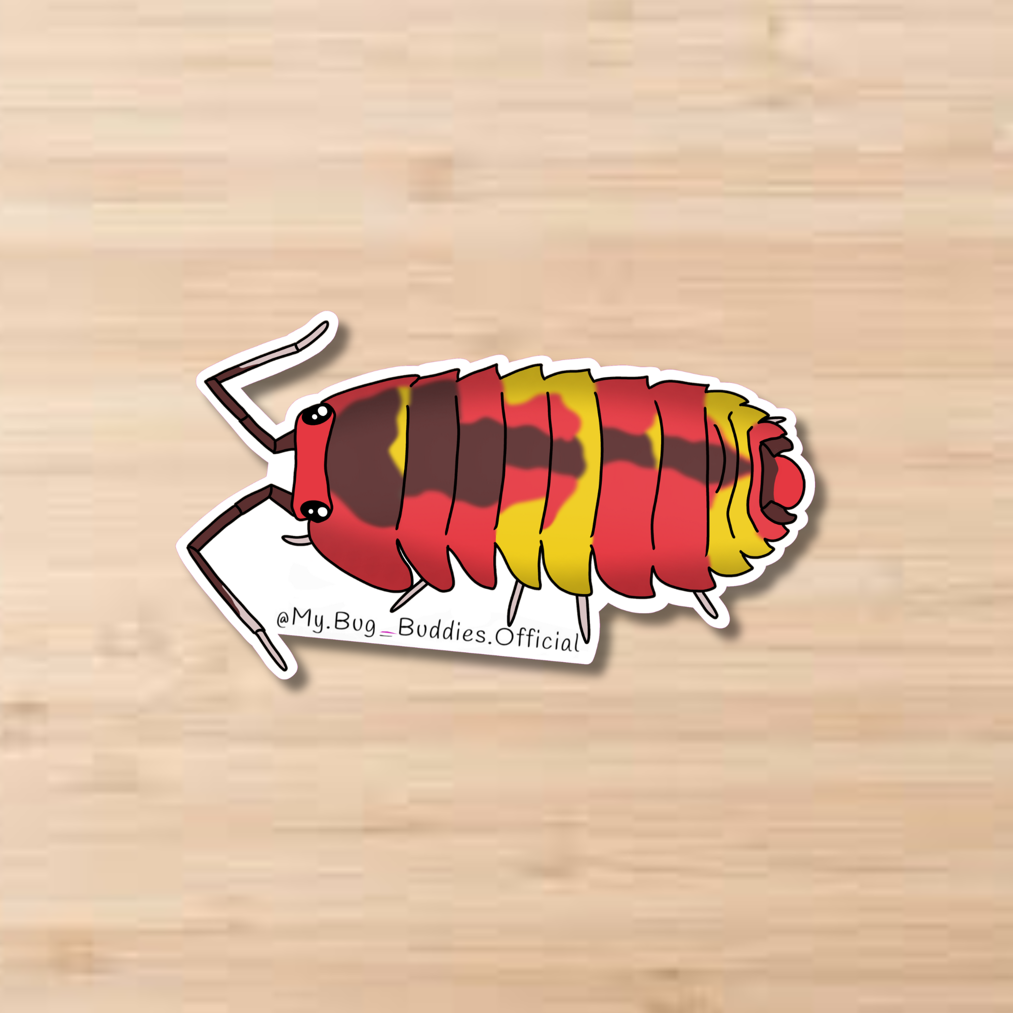 Scarlet Isopod Sticker