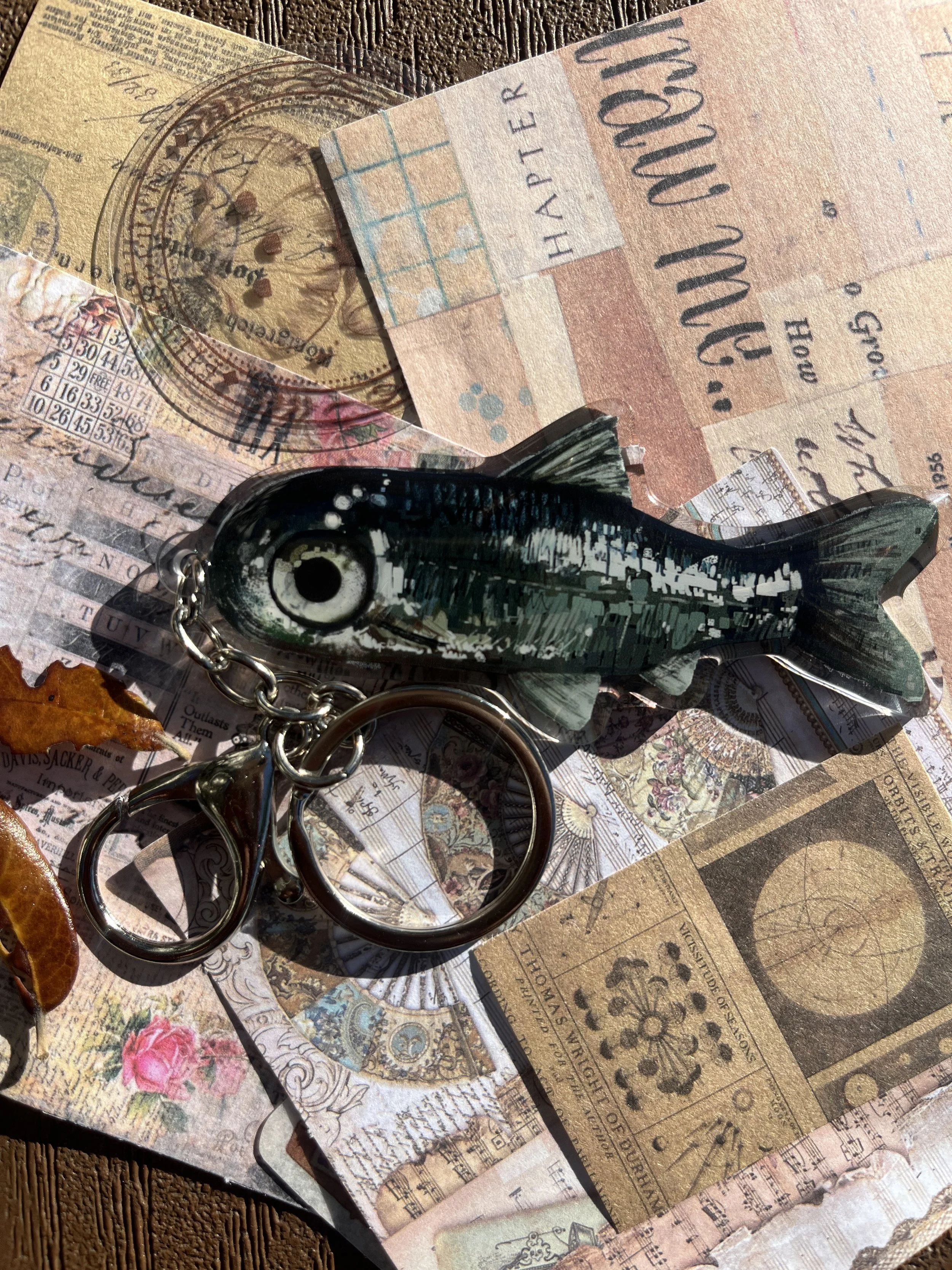 Shiner Fish Double-Sided Epoxy Keychain