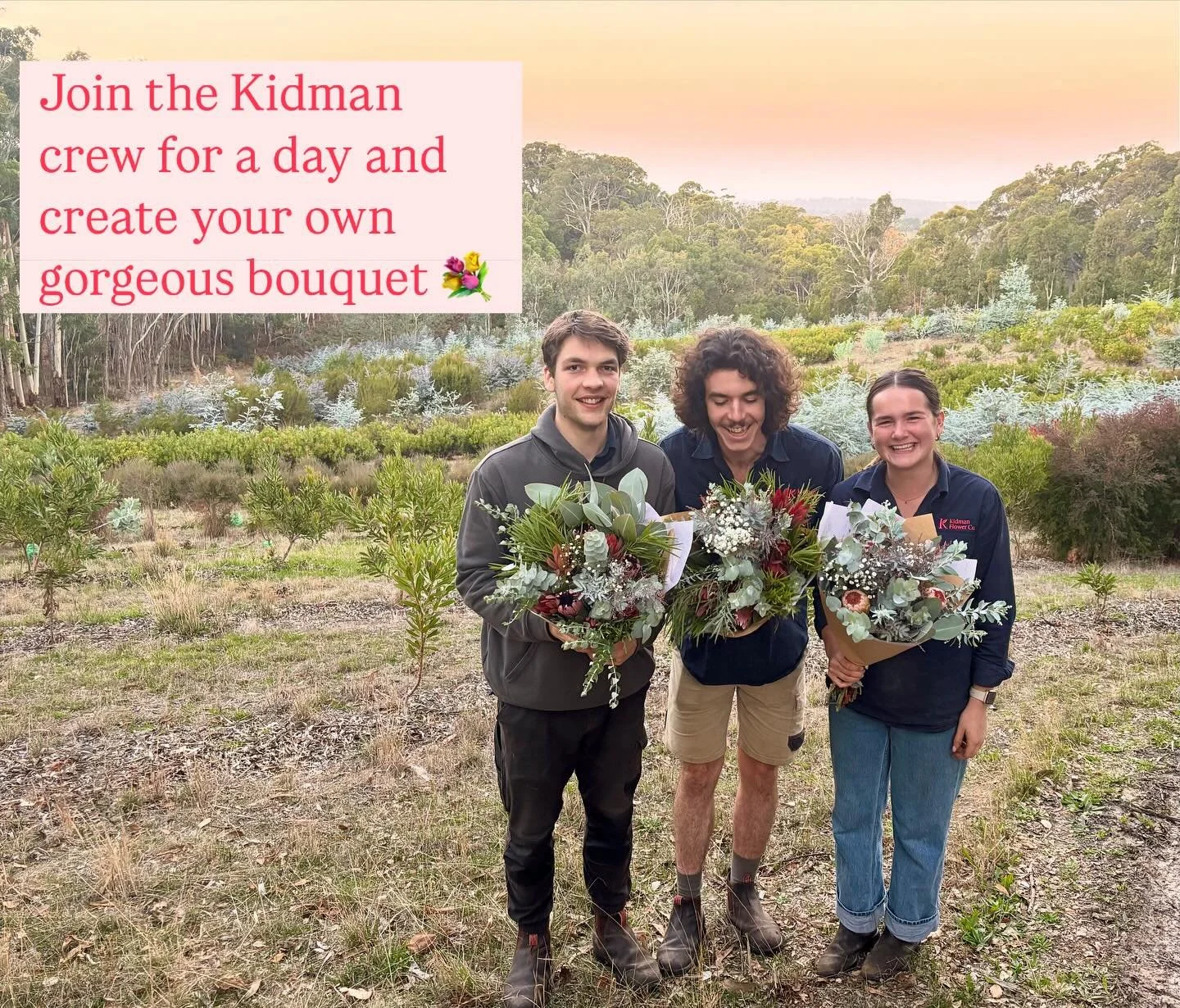 LAST CHANCE! Secure your spot for Kidman Co's flower-arranging workshop at our stunning Adelaide Hills farm in Balhannah on Saturday, 31st May. Enjoy an exclusive masterclass, guided plantation tour, afternoon tea with bubbles, and more! 

Book now a
