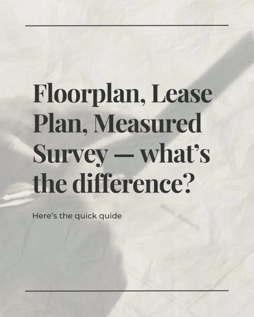 Tailored plans for every property scenario.

No two properties are the same, so why settle for one-size-fits-all plans? Whether it&rsquo;s floor plans, lease plans, or detailed measured surveys, we&rsquo;ve got you covered. 🏡

Designed for clarity a