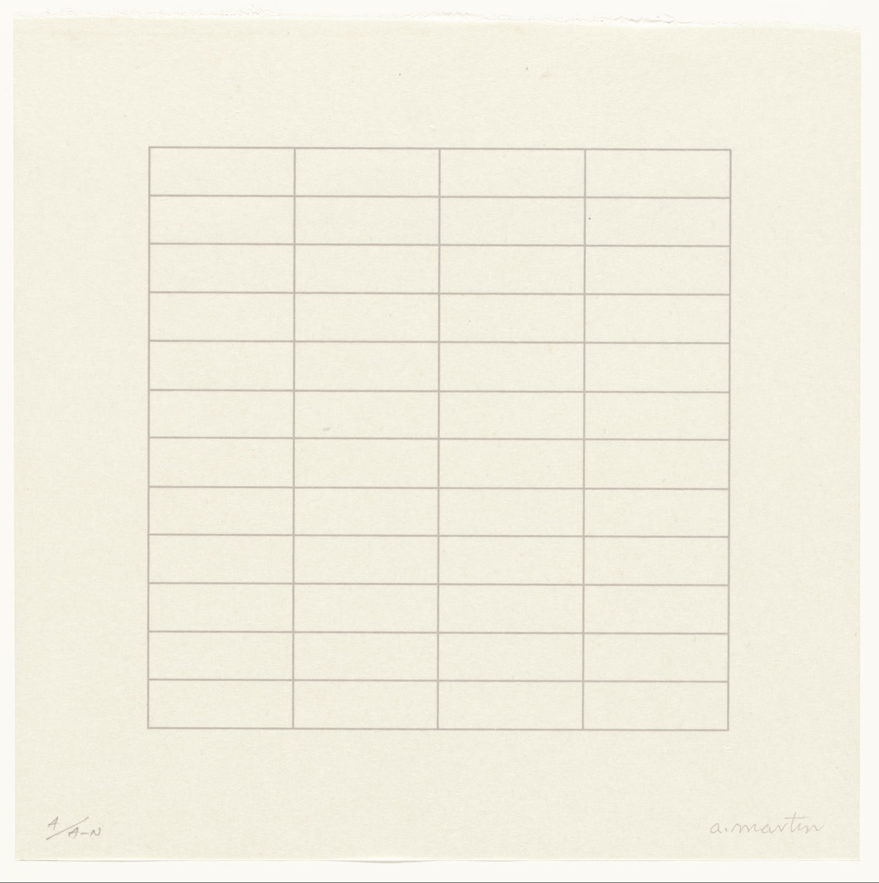 LINE AND ABSTRACTION: Agnes Martin 'On a Clear Day', 1973. (pencil on paper) (CANADA)