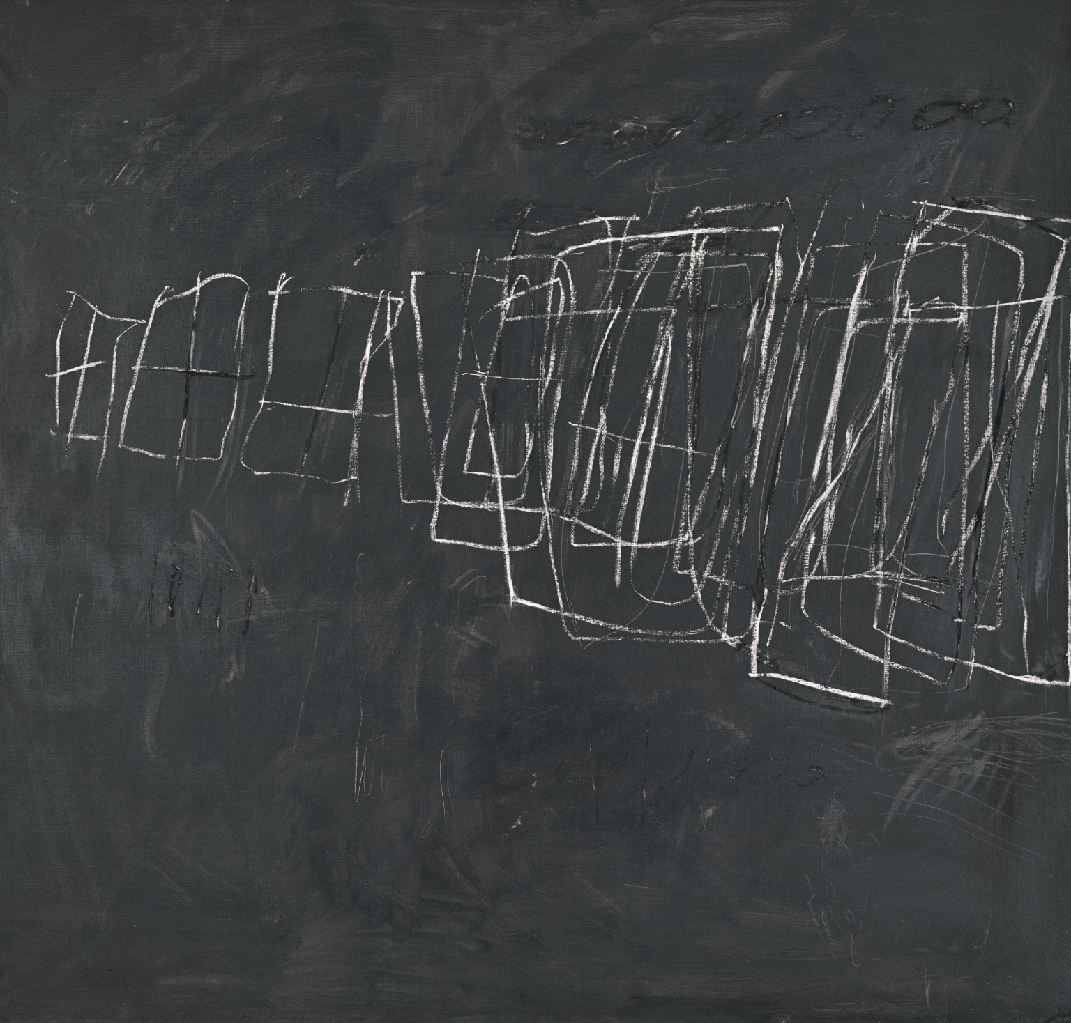 LINE AND MARK-MAKING: Cy Twombly 'Untitled', 1966. (wax crayon on canvas) (ITALY/USA)