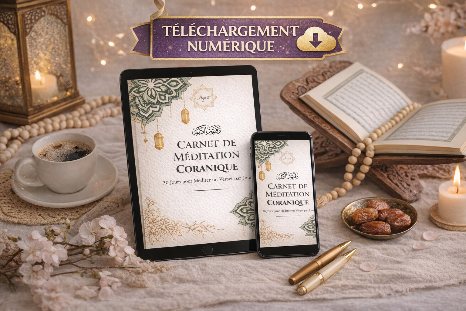 Carnet de Méditation Coranique – 30 jours pour se reconnecter à l’essentiel