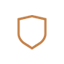 Shield icon in gold color on a black background.
