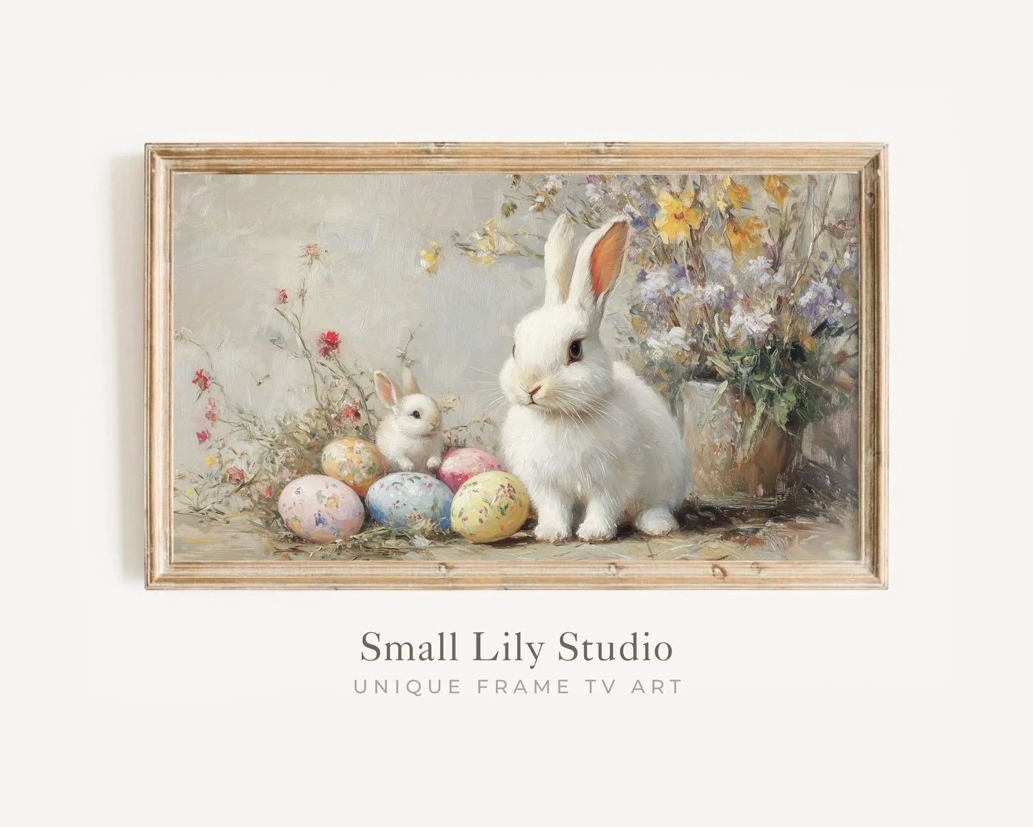 Bunnies and Easter Eggs Frame TV art