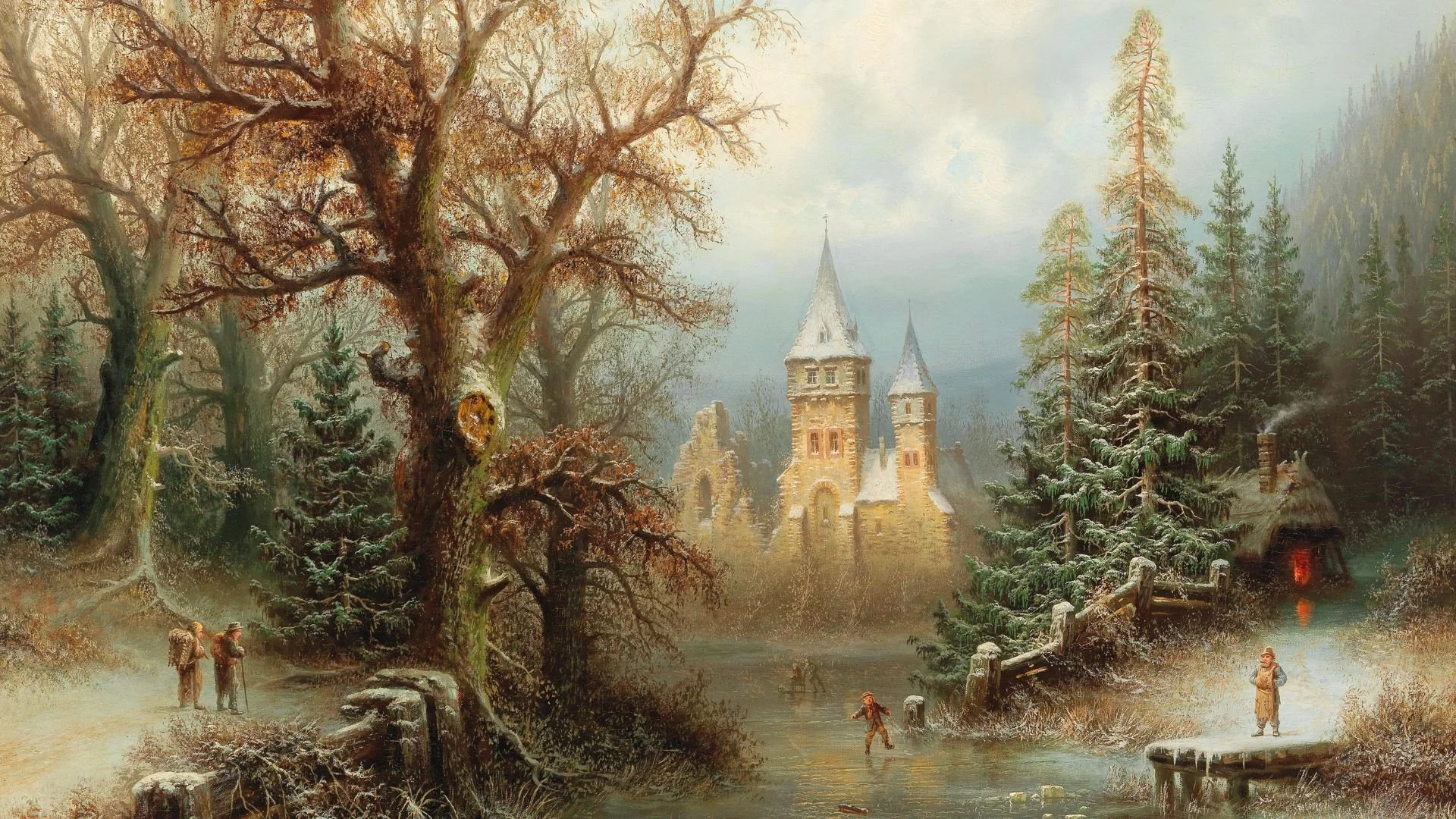 Romantic Winter Landscape Frame TV art