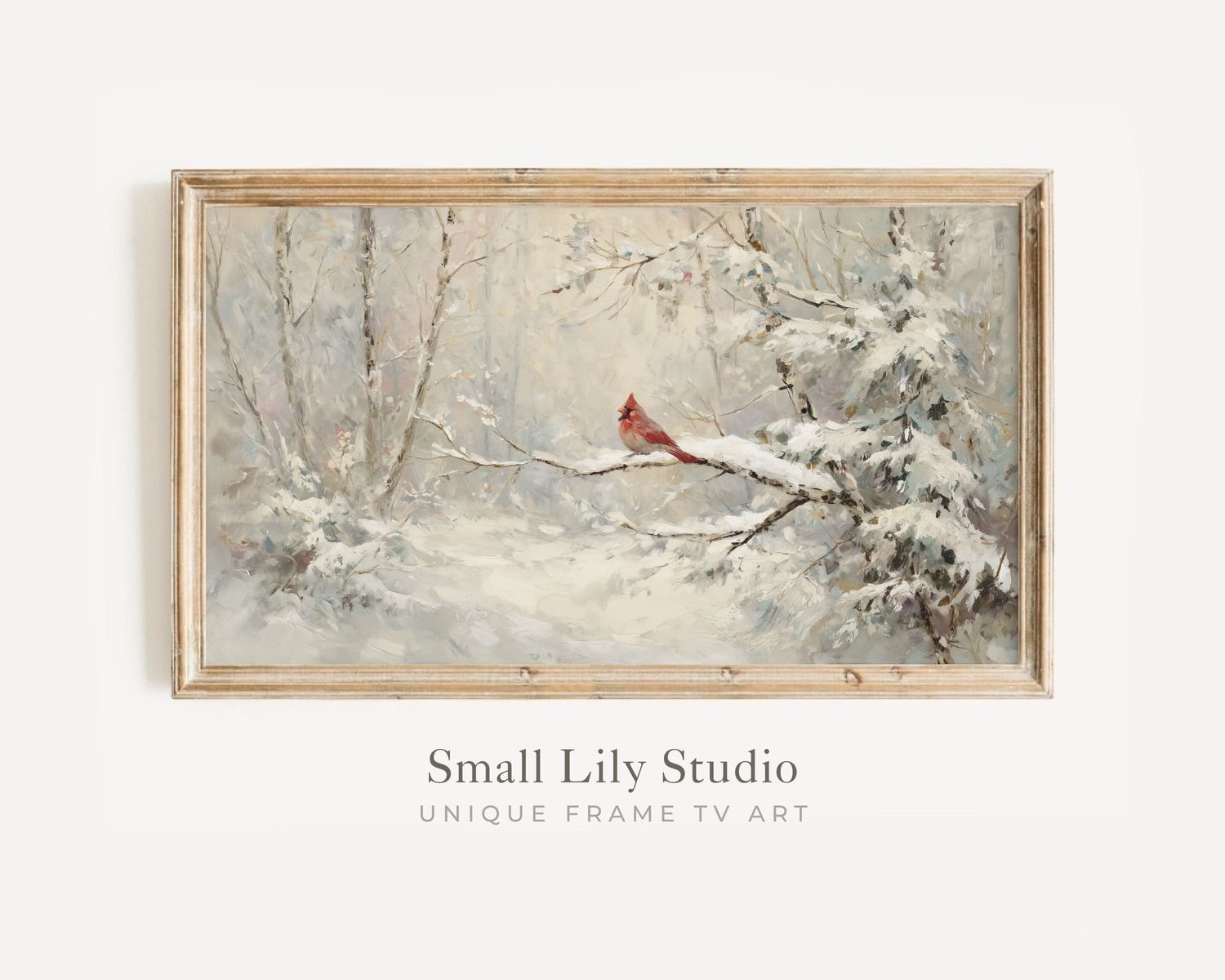 Red Cardinal in Winter Landscape TV art