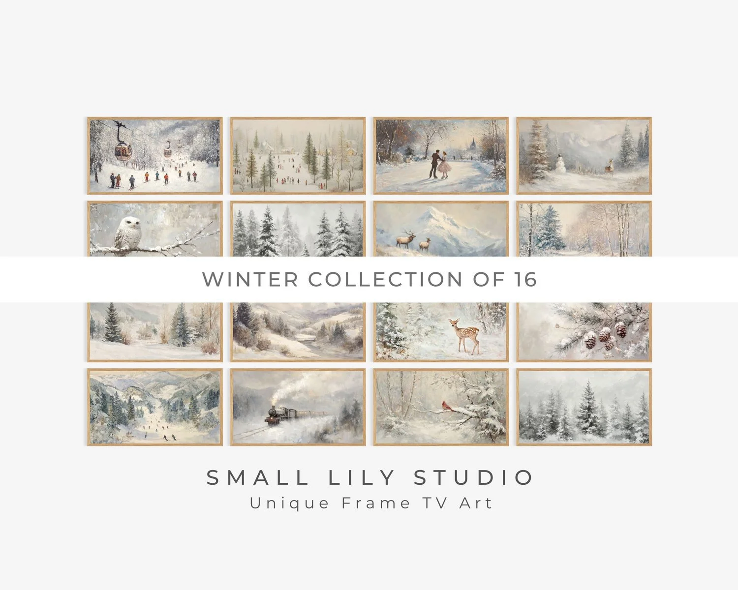 Winter Frame TV art Bundle of 16