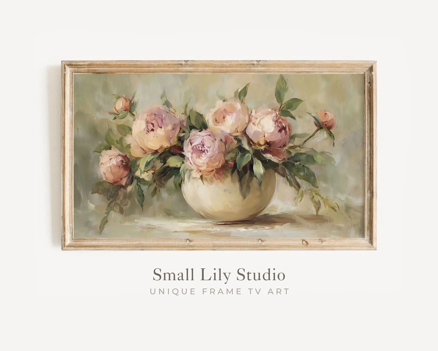 Pink peonies TV art