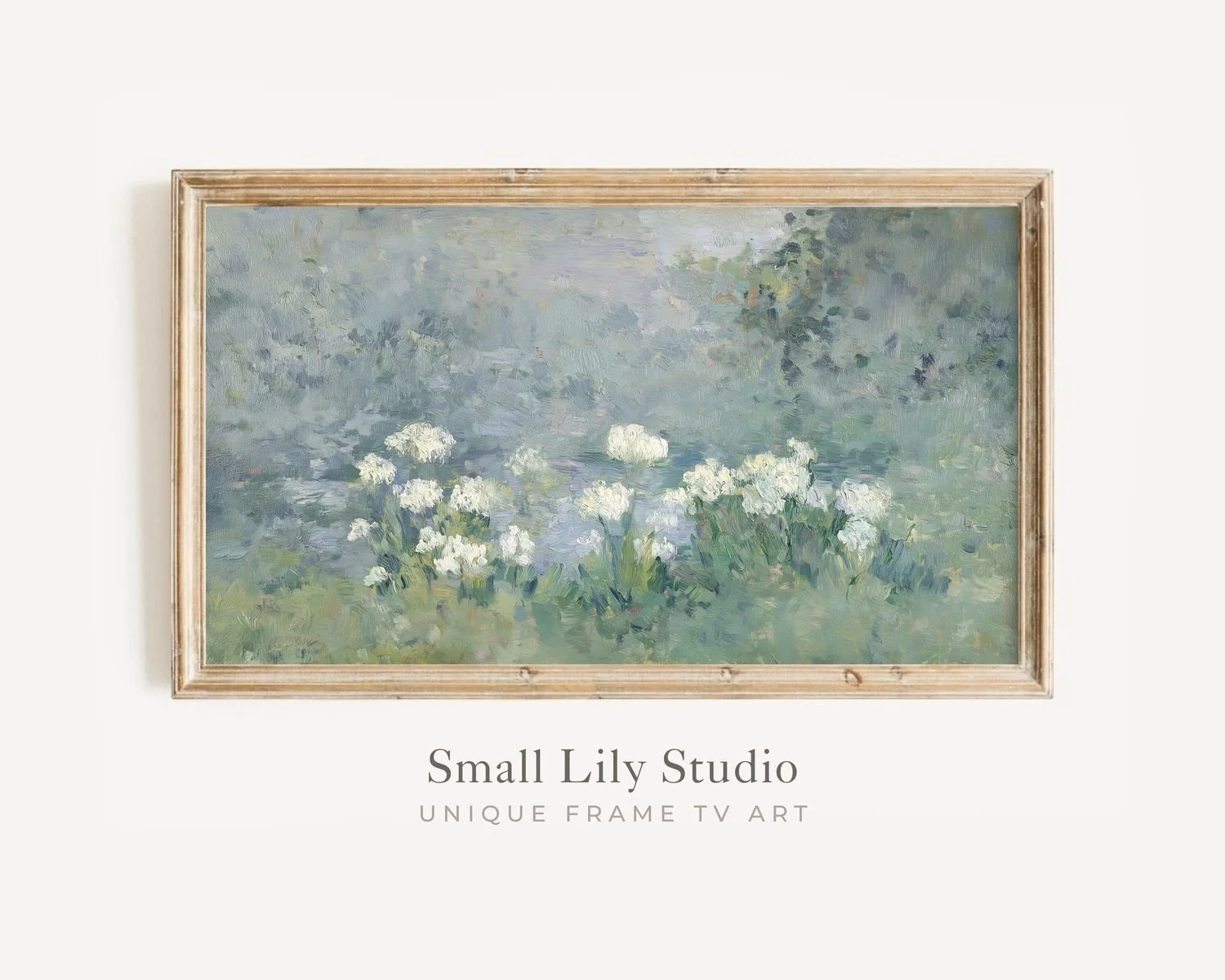 Abstract Flowers by Pond Frame TV Art