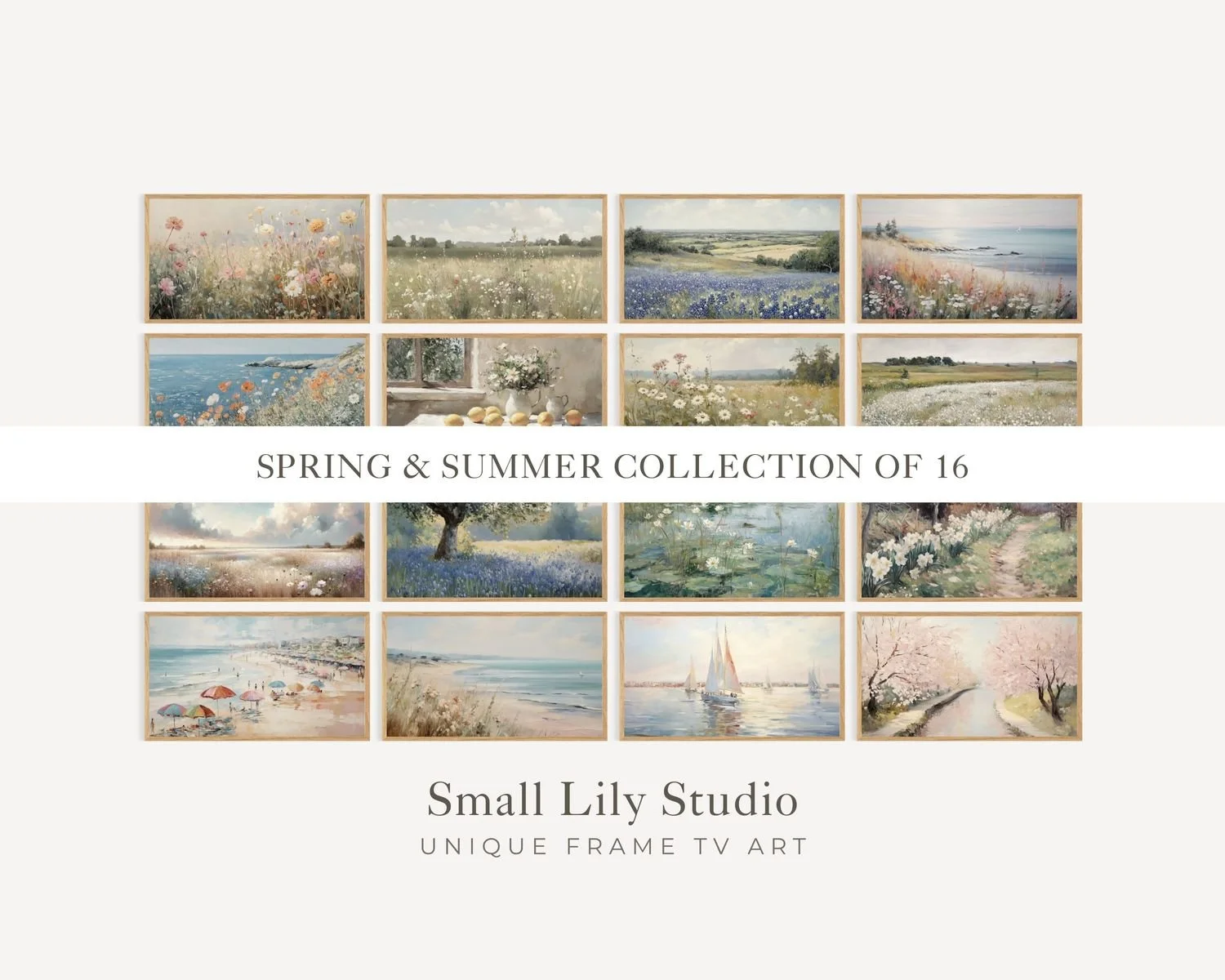 Spring &amp; Summer Frame TV art Bundle of 16