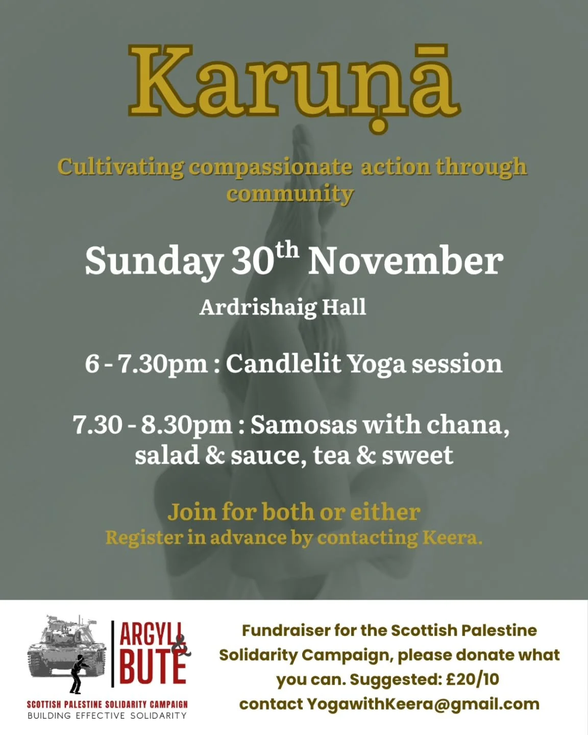 ✨️ Sunday 30th November 🫒

Yoga practice &amp; community dinner.

With continued and aggressive efforts to cause division in our communities, it's more important than ever for us to get together and to share our common values.

Also, to share samosa