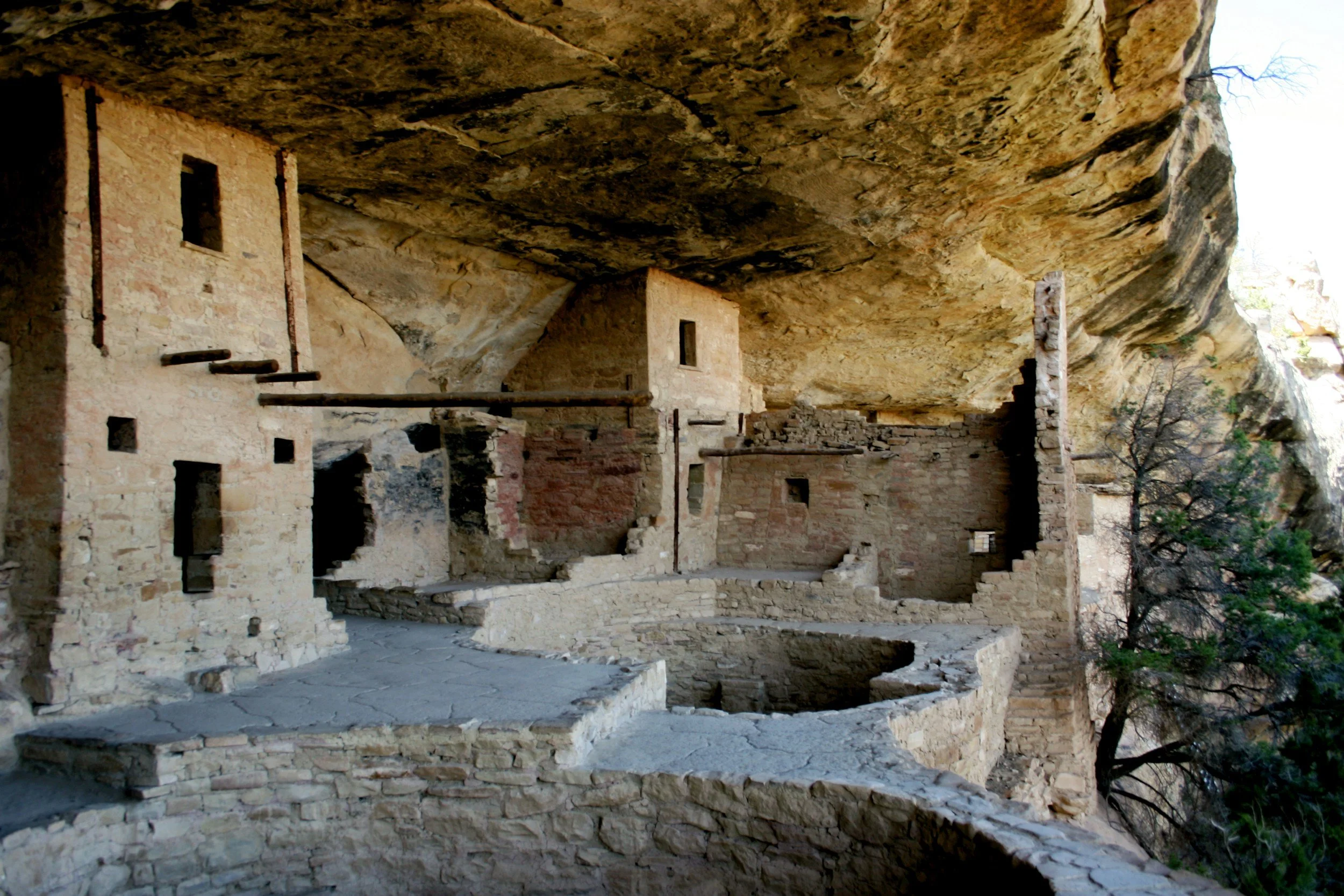 Ancient buildings in the rock of Mesa Verde, Colorado