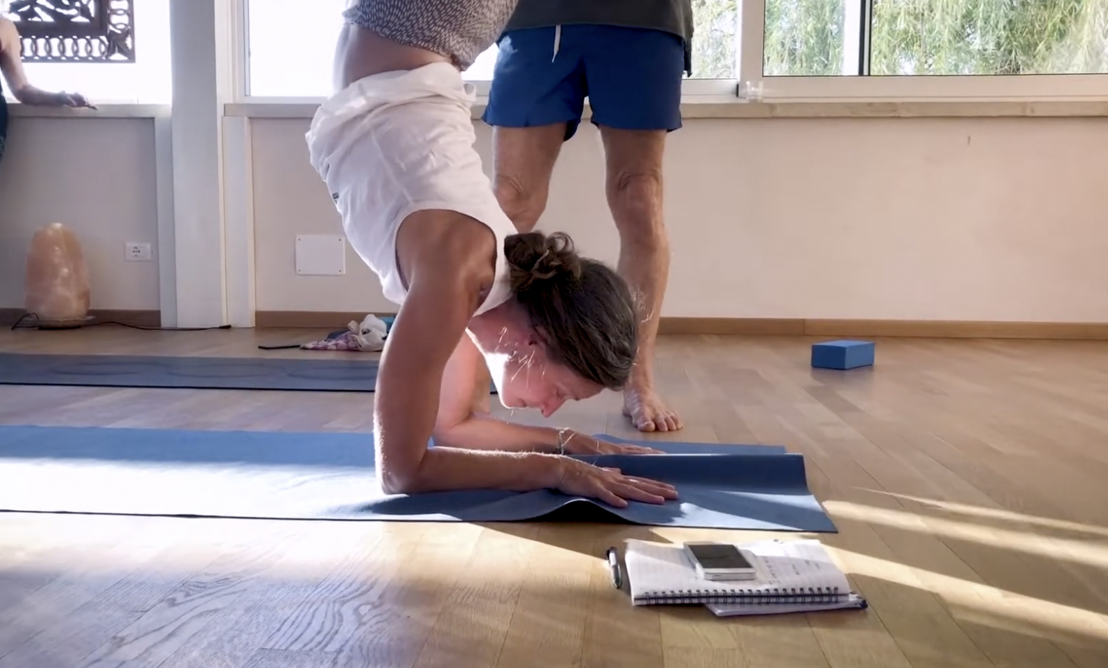 Pincha Mayurasana supported by John Scott