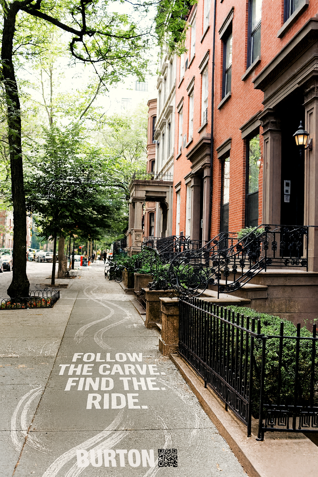 OOH GRAFFITI ON SIDEWALK WITH QR CODE