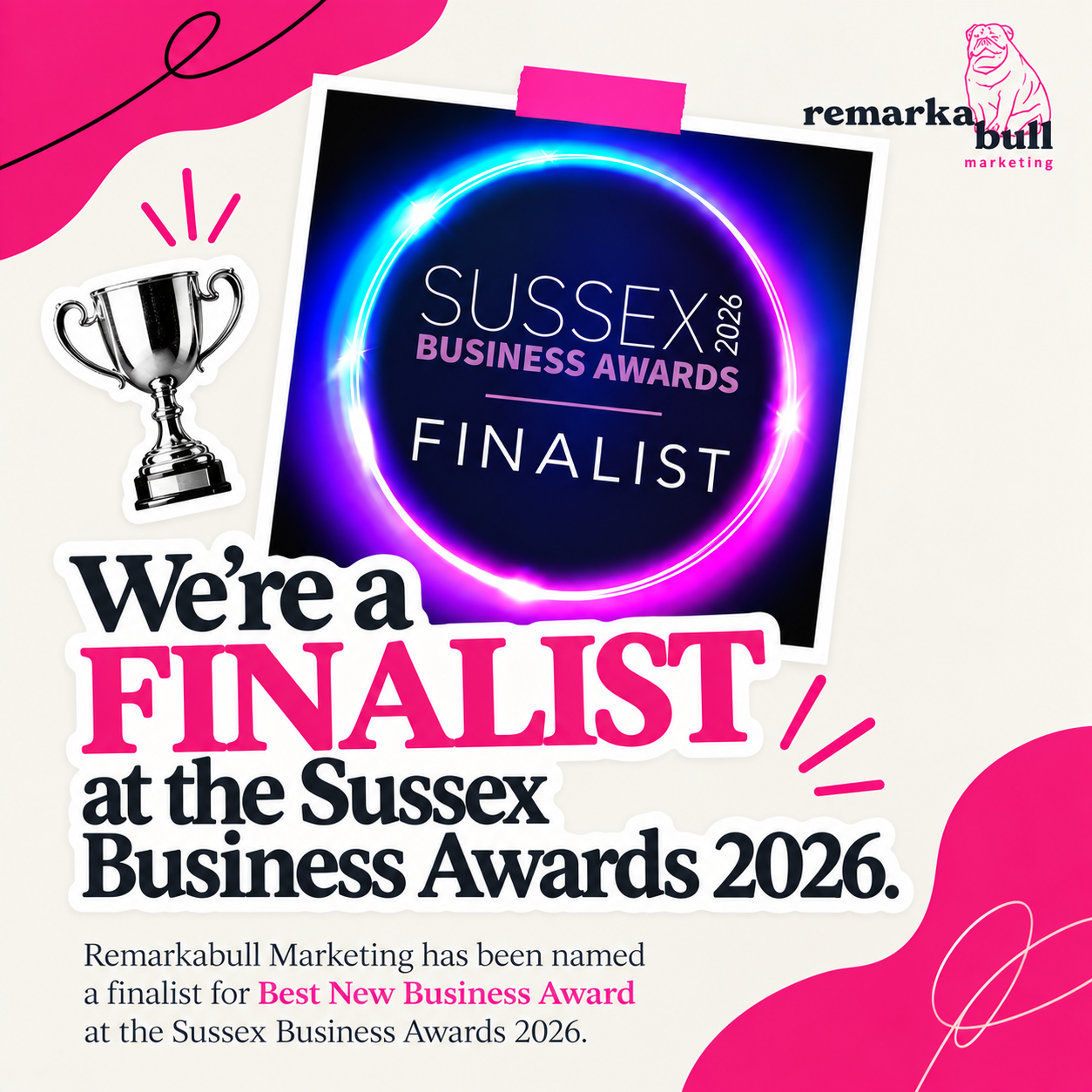 Remarkabull Marketing Named Finalist for Best New Business at Sussex Business Awards 2026