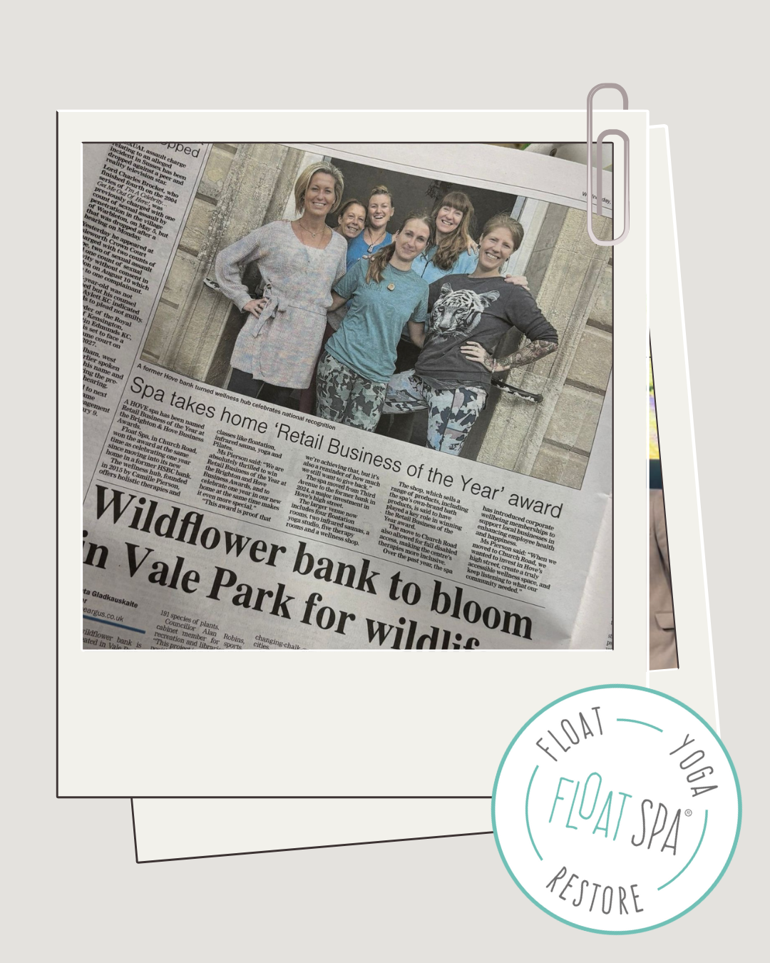 PR for Float Spa Hove